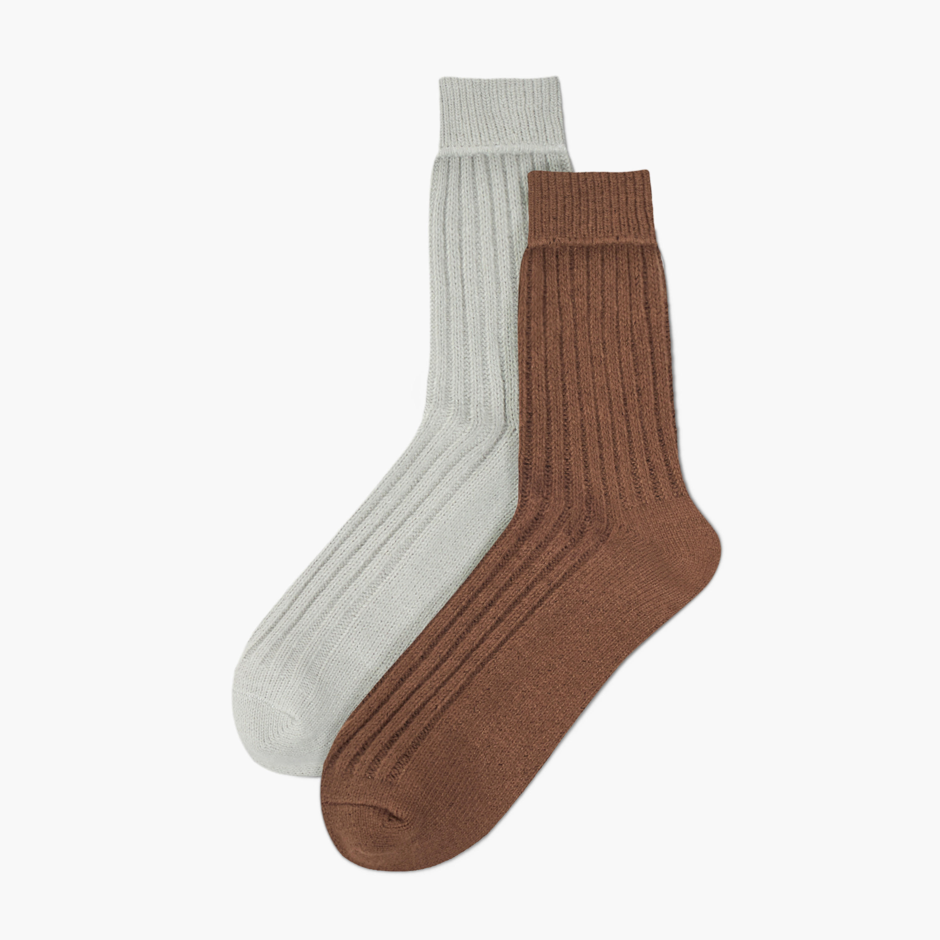Celeste Ribbed Non Terry Crew Length Socks - Set of 2-women-socksandstockings-image-1