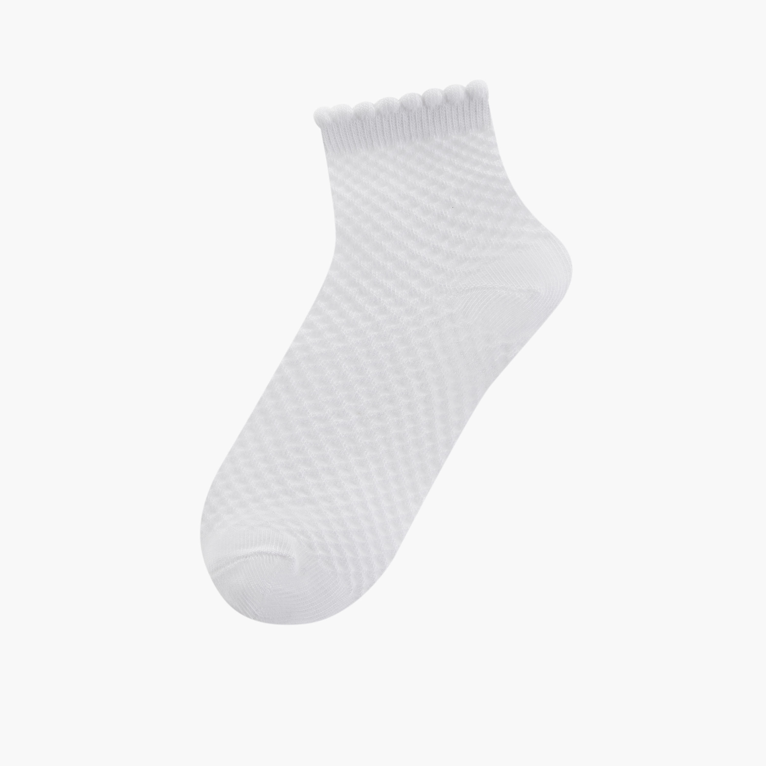 Juniors Textured Crew Length Socks - Set of 5-girls-accessories-socks-image-2