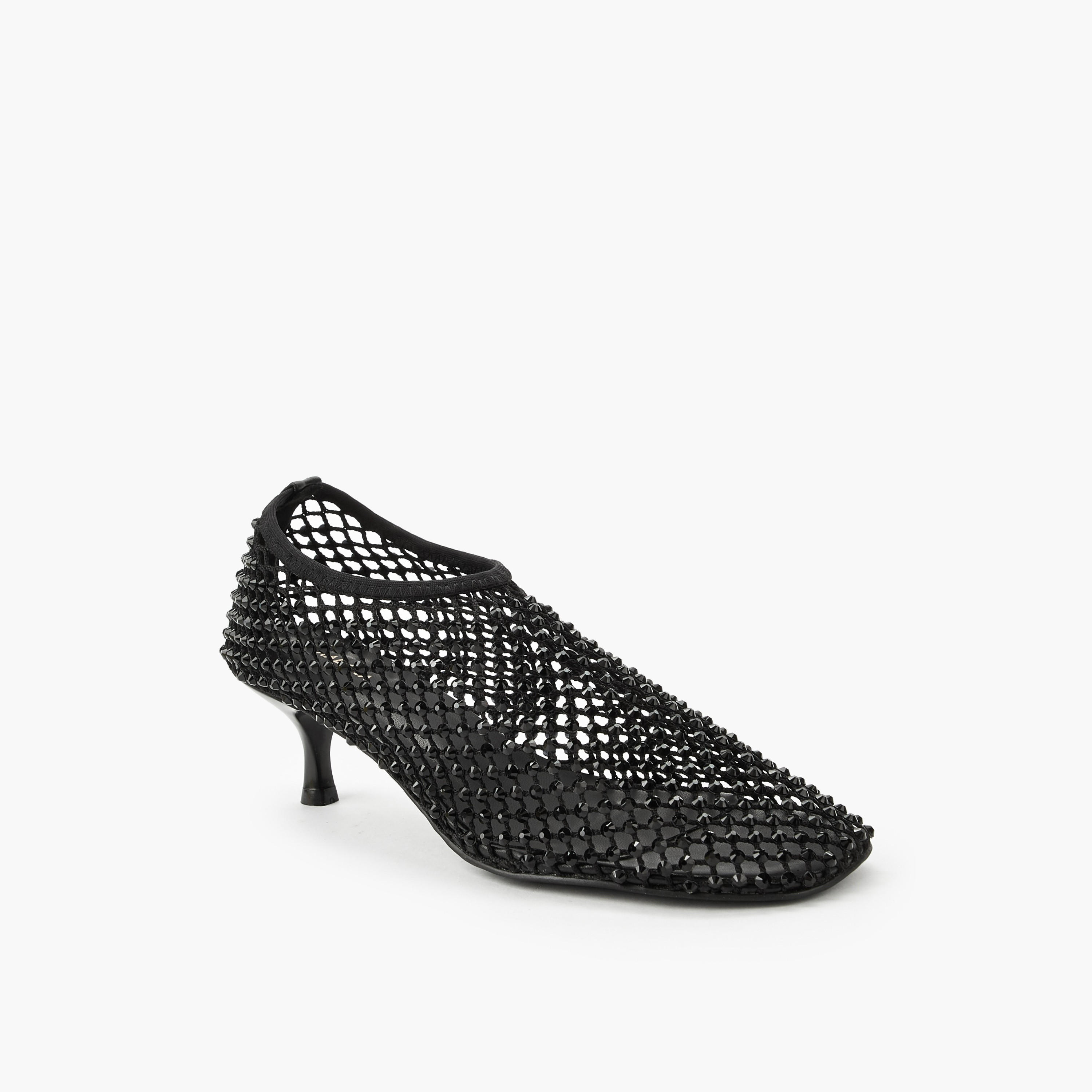 حذاء مزين بكعب صغير للنساء من هادانا-women-shoes-heels-image-2