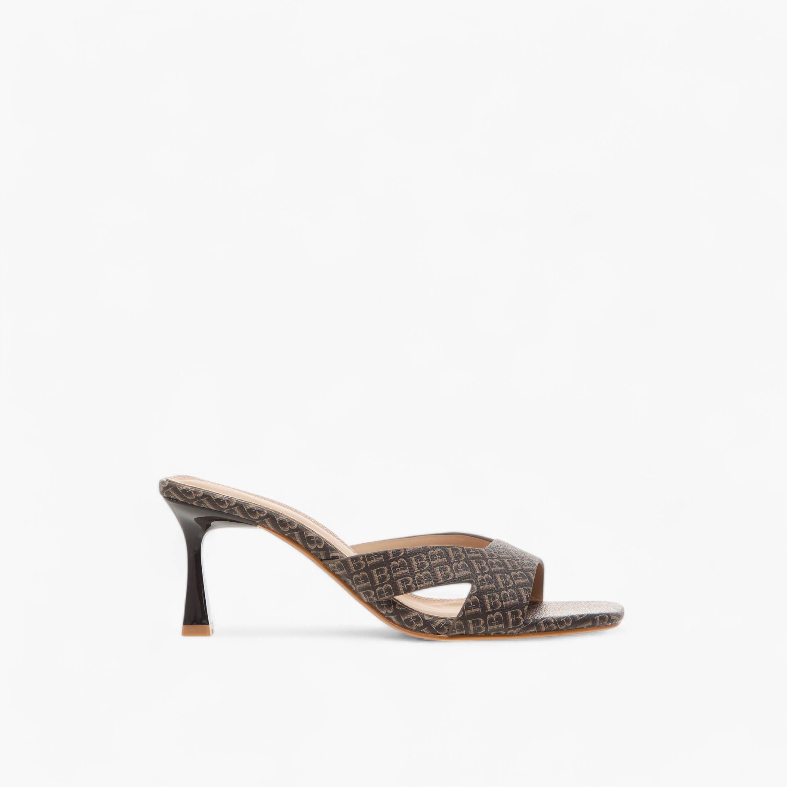 Flora Bella Monogram Print Slip-On Sandals with Flared Heels-women-shoes-sandals-heeled-image-3