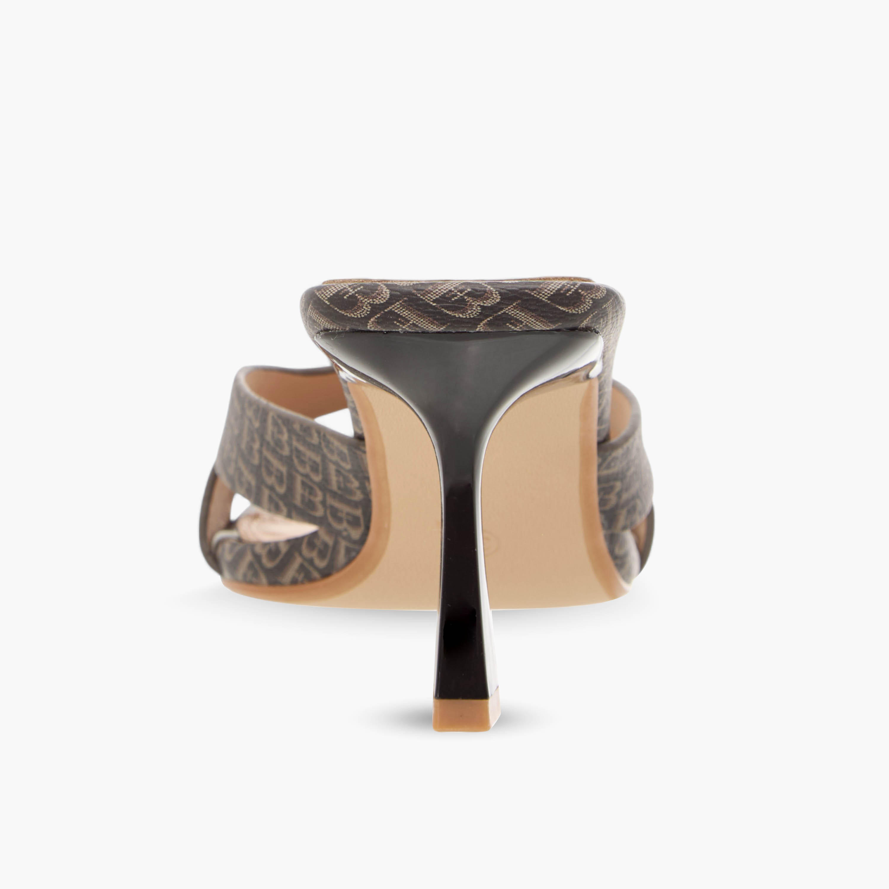 Flora Bella Monogram Print Slip-On Sandals with Flared Heels-women-shoes-sandals-heeled-image-5
