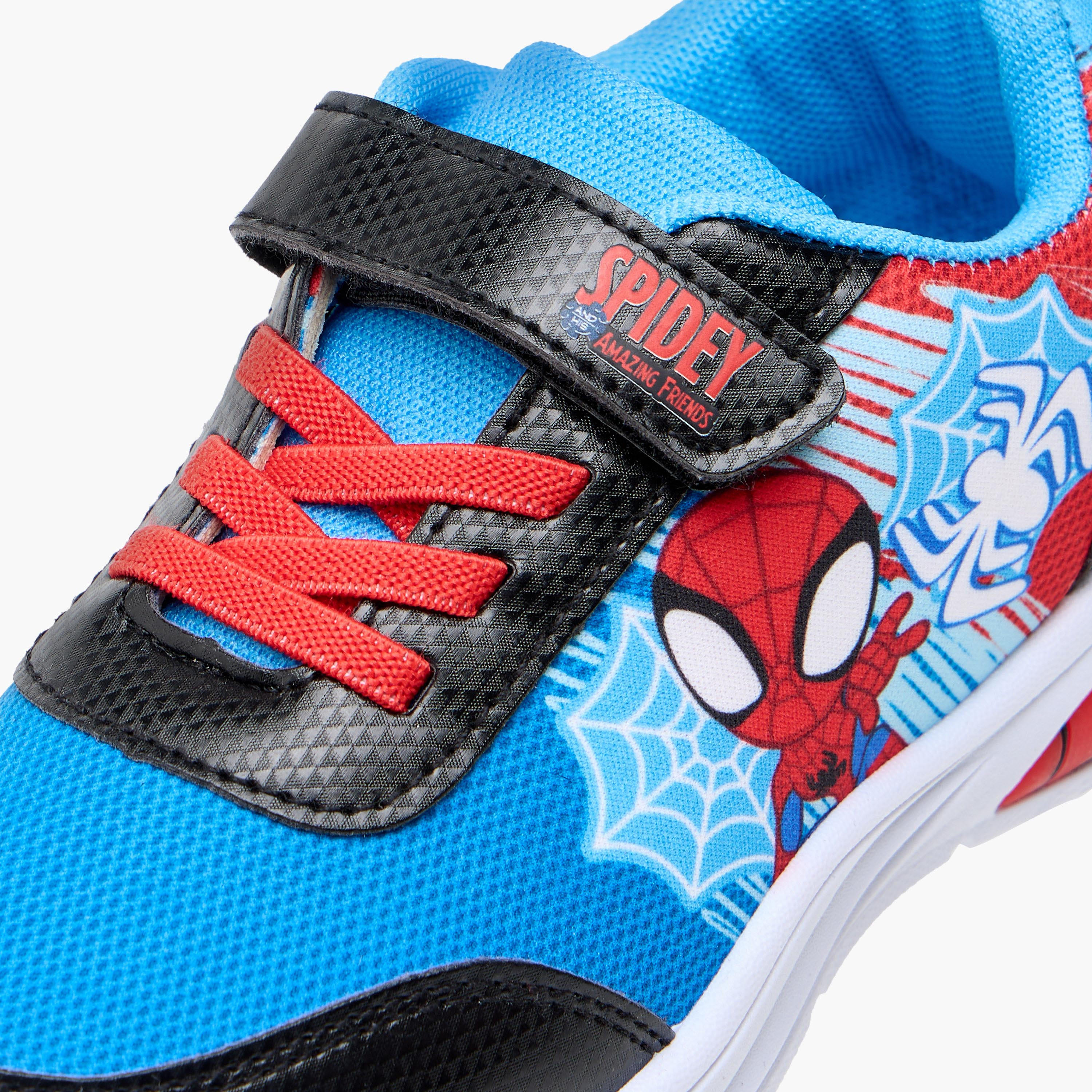 Spider-Man Print Sneakers with Hook and Loop Closure-boys-shoes-sneakers-image-4