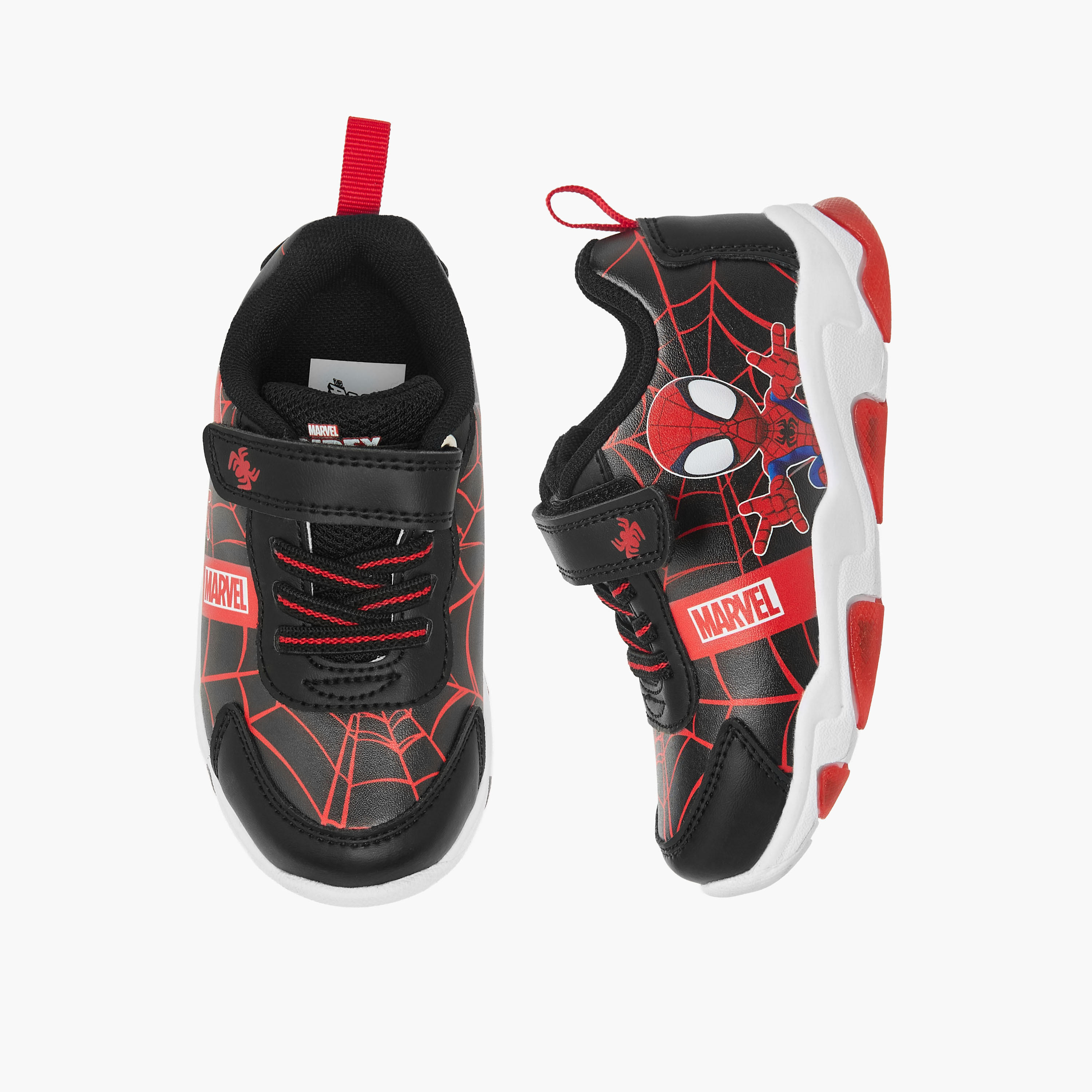 حذاء سنيكرز بشريط إغلاق لاصق وطبعات سبايدر مان للأولاد من مارفل-boys-shoes-sneakers-image-1