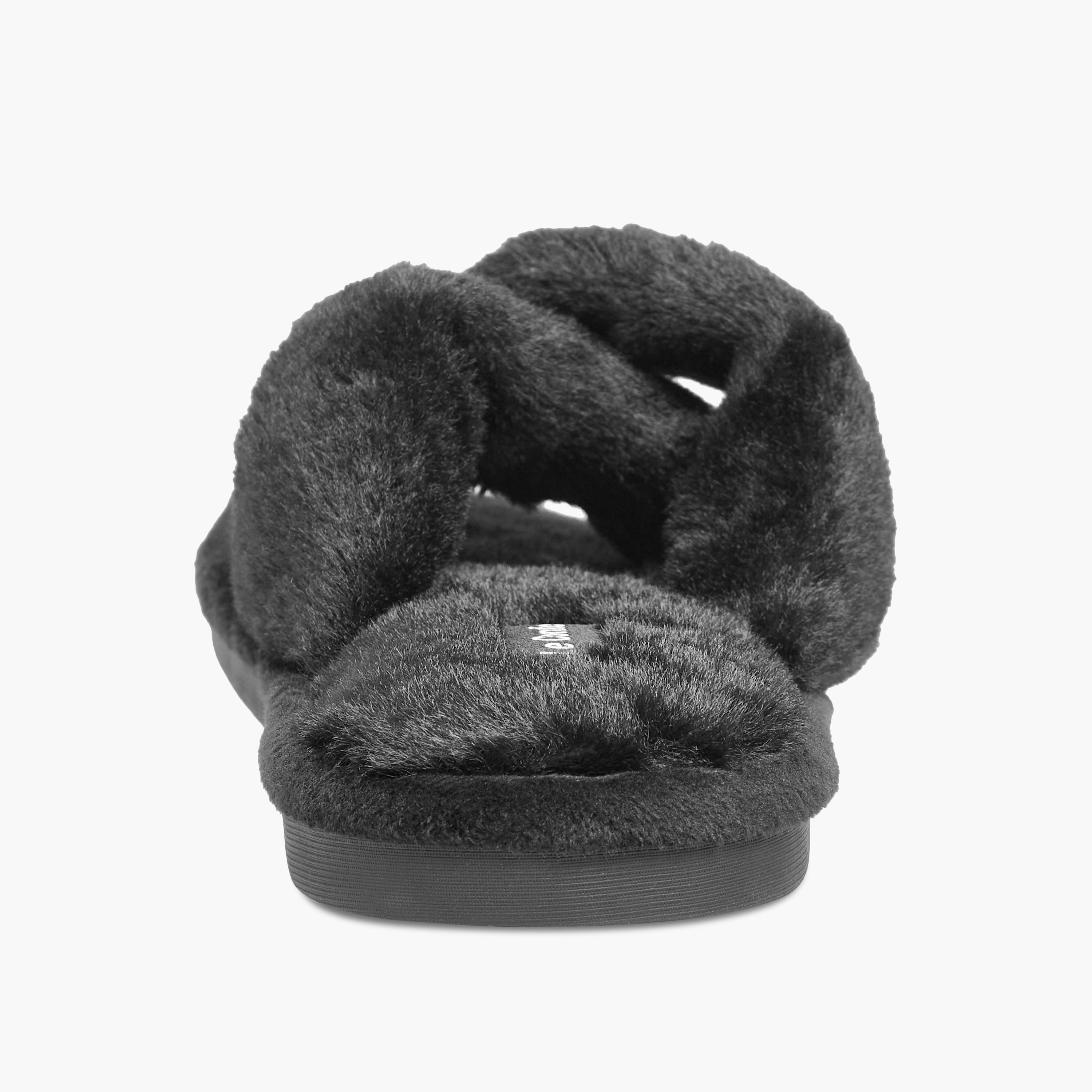 Le Confort Textured Cross-Strap Bedroom Slippers-women-shoes-bedroomslippers-image-4