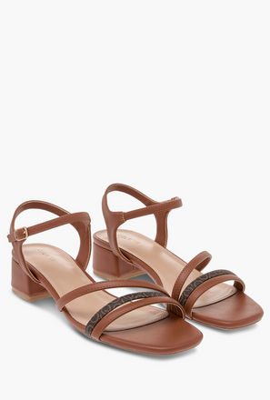 Celeste Women's Monogram Print Strap Sandals with Block Heels-women-shoes-sandals-image-1