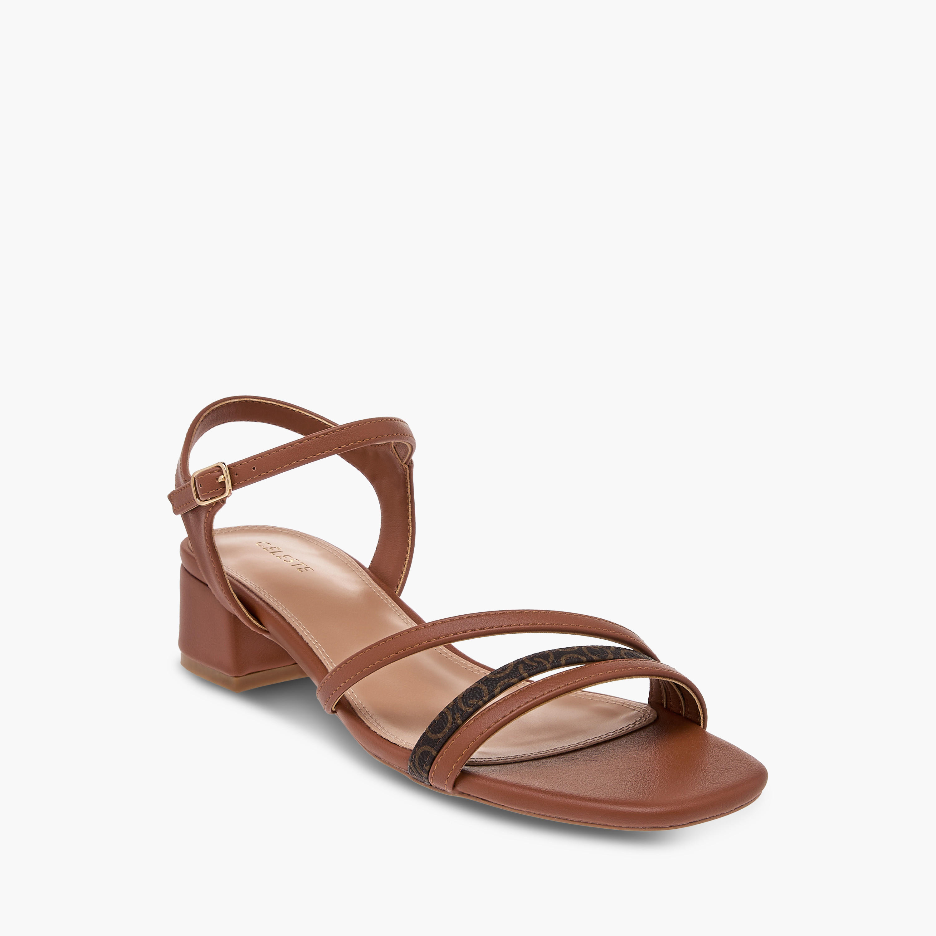 Celeste Women's Monogram Print Strap Sandals with Block Heels-women-shoes-sandals-heeled-image-2