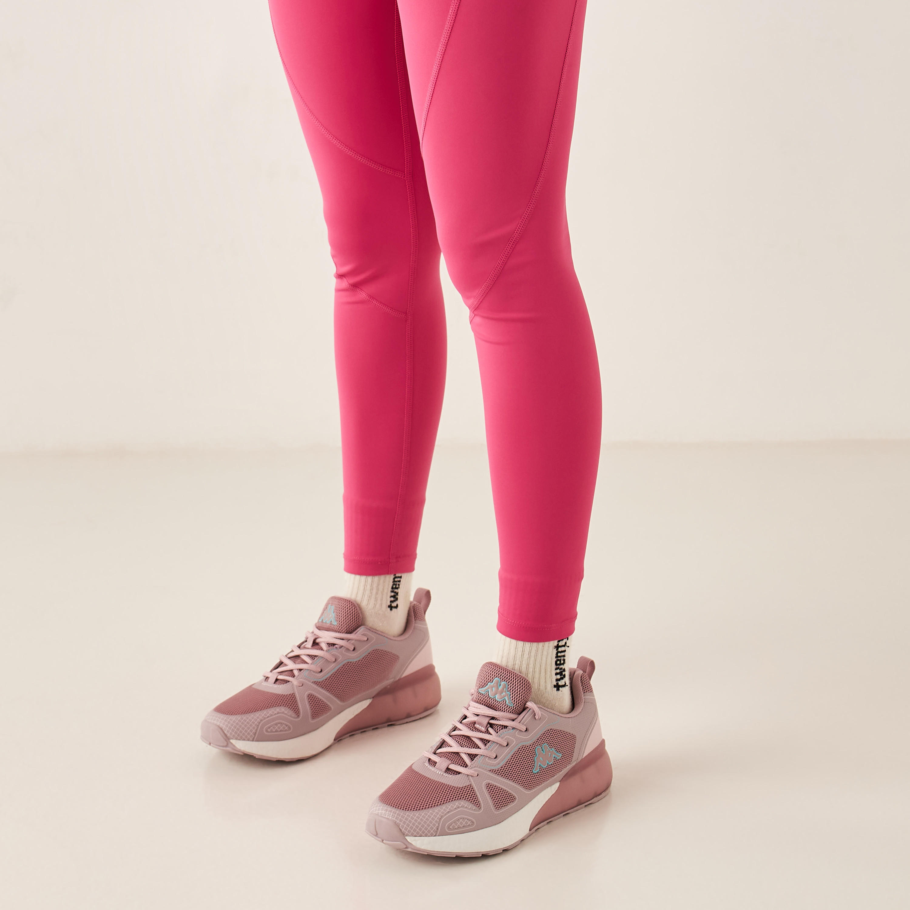 Kappa Women's Textured Trainers with Lace-Up Closure-sports-women-shoes-image-1