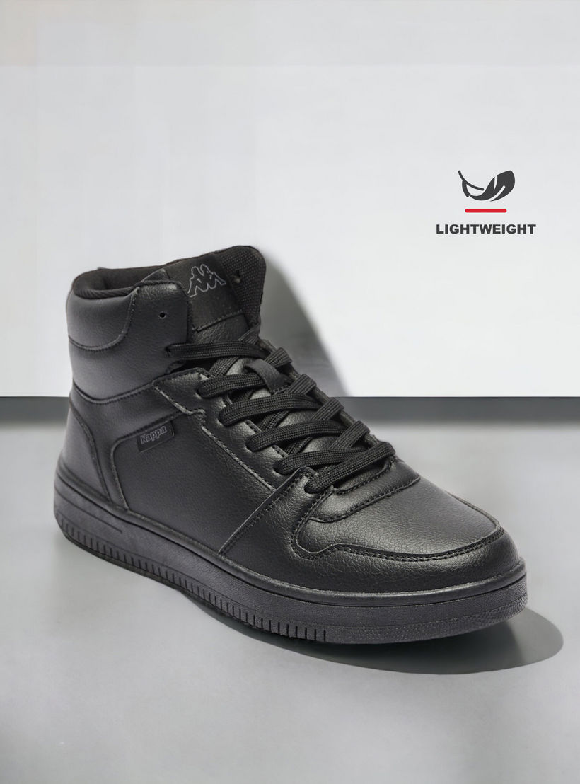 Kappa Women's Solid High-Top Lightweight Sneakers with Lace-Up Closure-women-shoes-sneakers-image-1