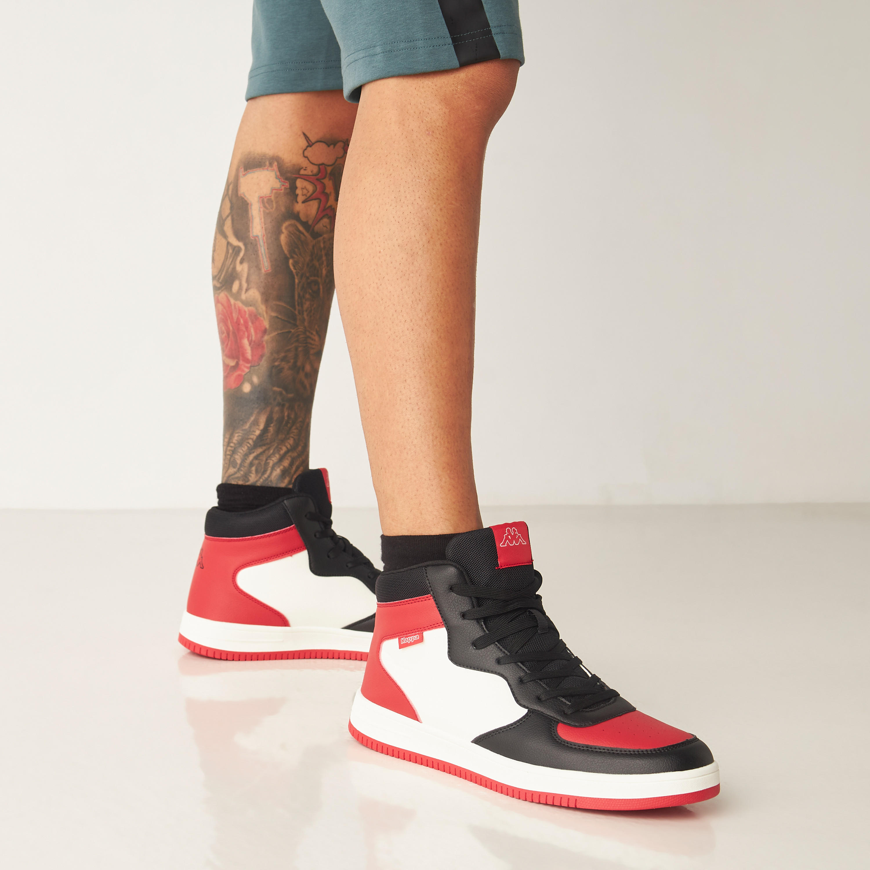 Kappa Men's Lace-Up High Cut Sneakers-men-shoes-sneakers-image-2
