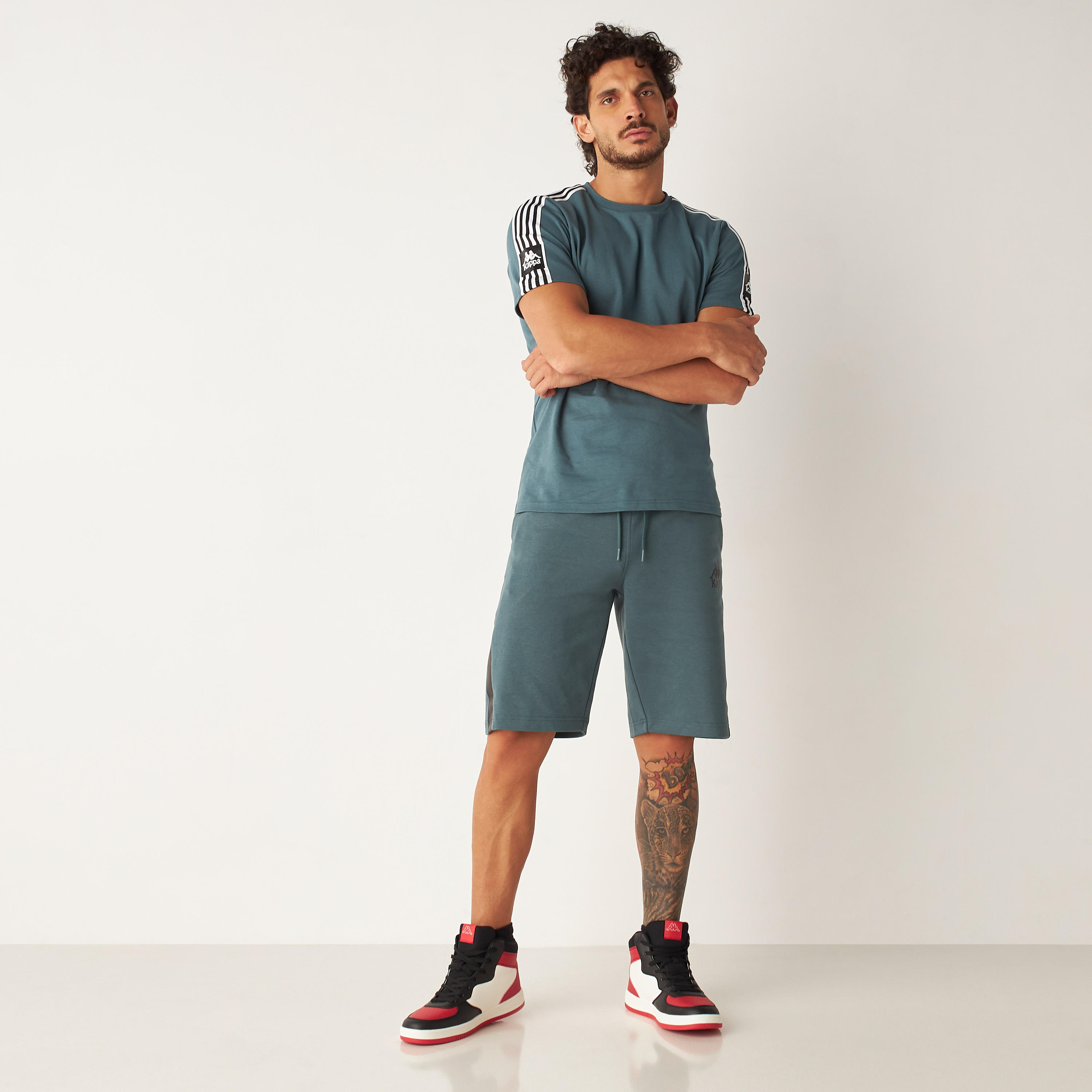 حذاء سنيكرز بقصة مرتفعة وبرباط إغلاق للرجال من كابا-men-shoes-sneakers-image-6