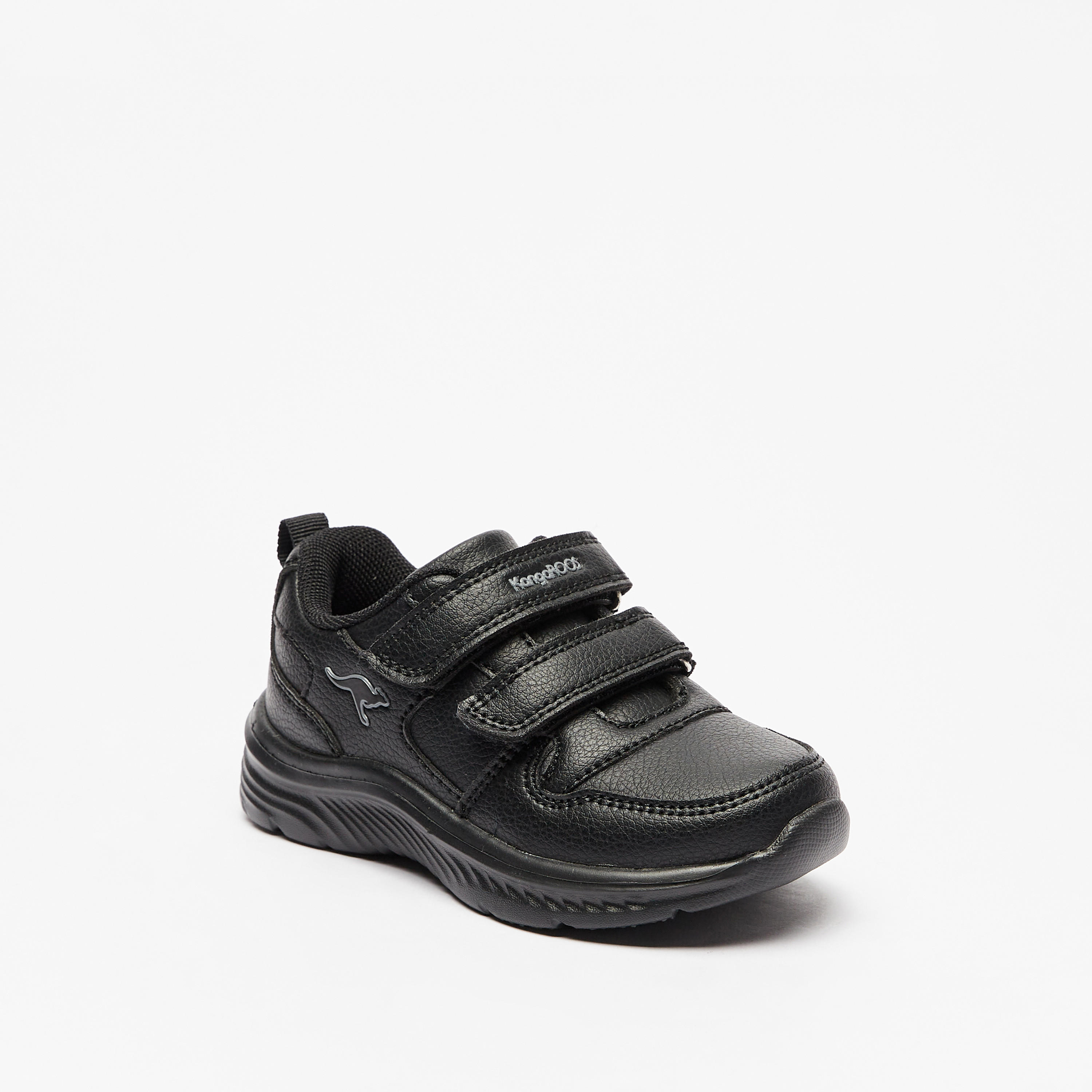 KangaROOS Textured Sneakers with Hook and Loop Closure-boys-shoes-schoolshoes-image-1