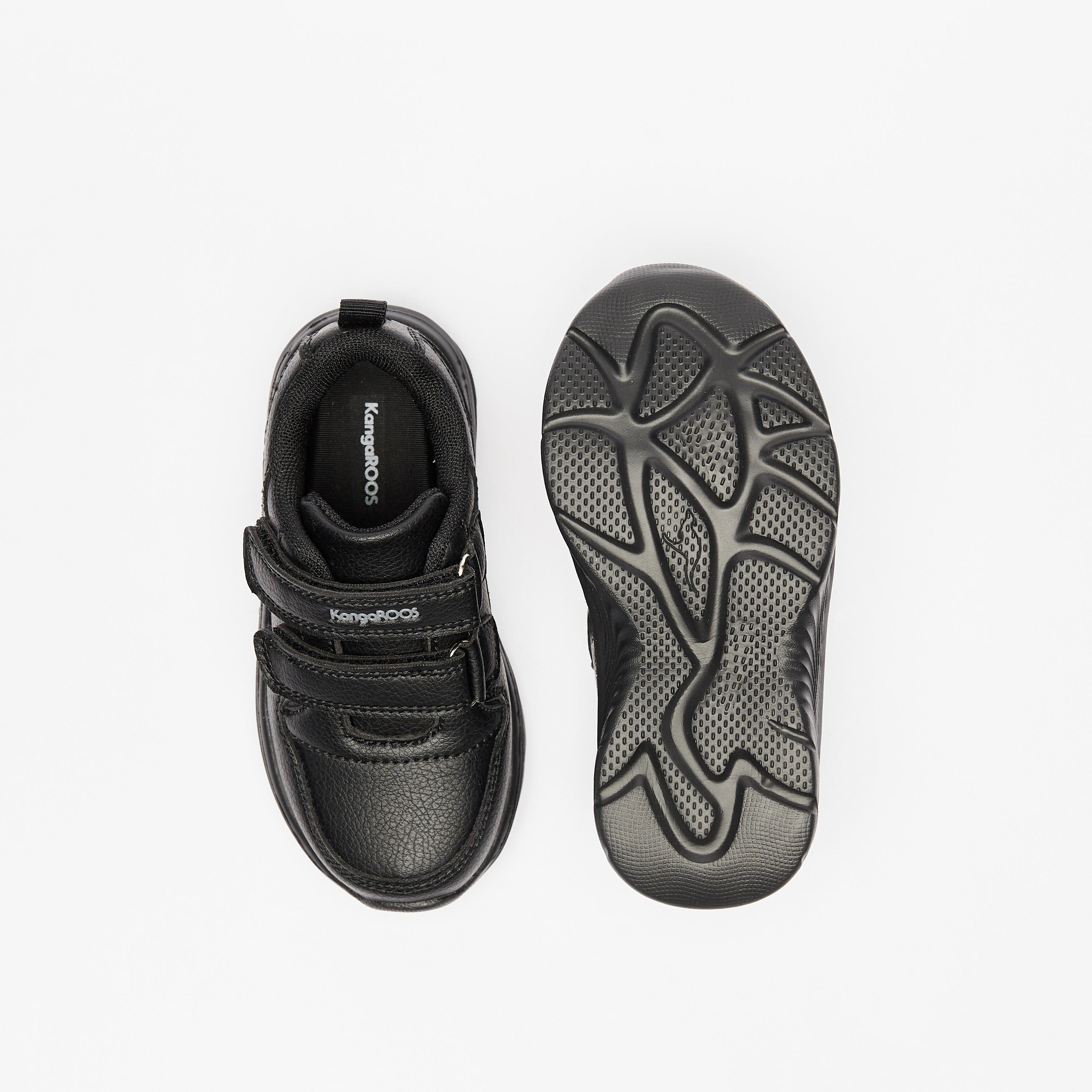 KangaROOS Textured Sneakers with Hook and Loop Closure-boys-shoes-schoolshoes-image-4