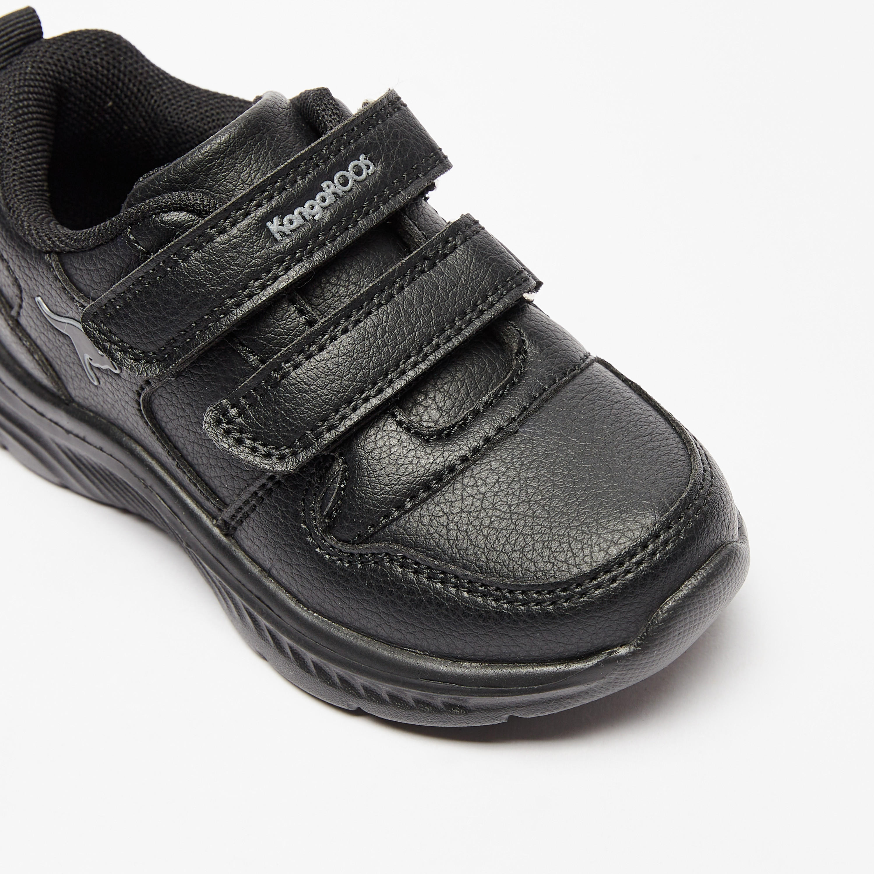 KangaROOS Textured Sneakers with Hook and Loop Closure-boys-shoes-schoolshoes-image-5