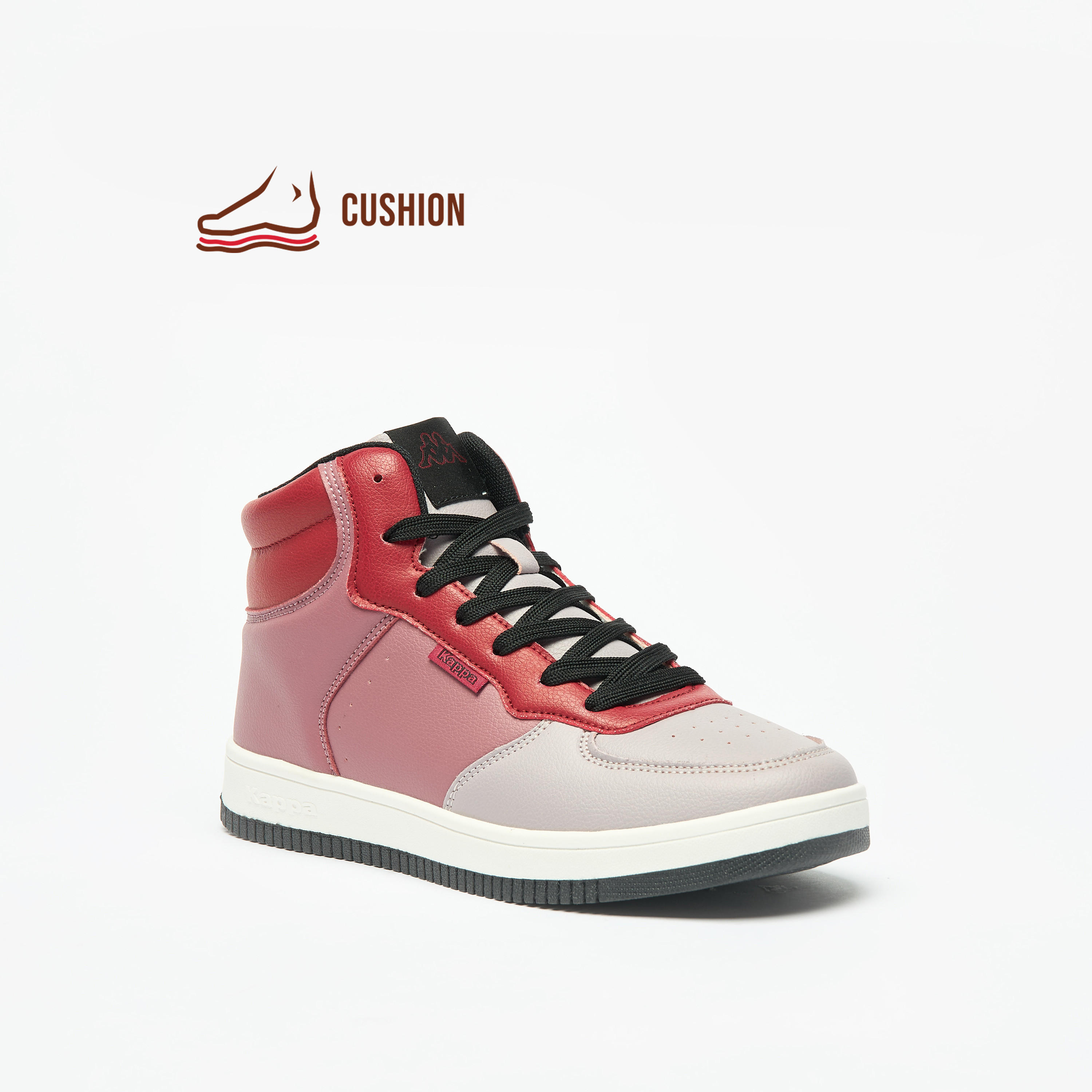 Kappa Women's Panelled Lace-Up High Top Sneakers with Cushioning-women-shoes-sneakers-image-1