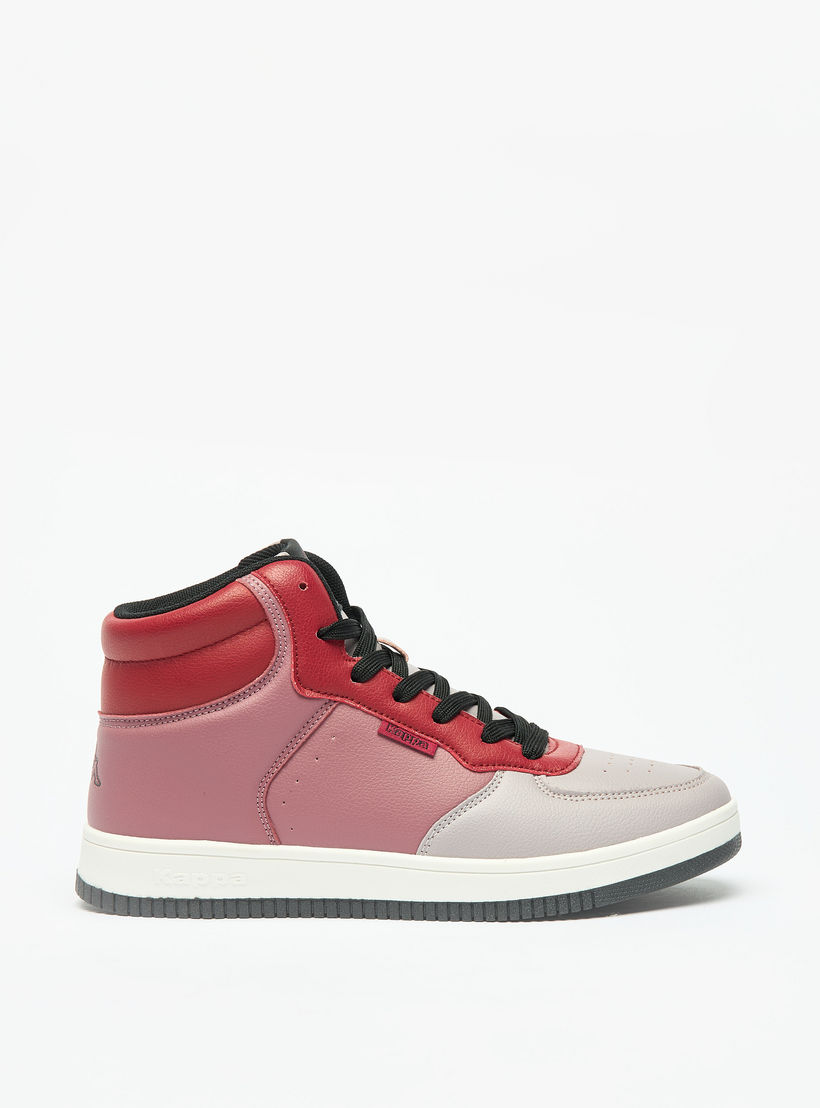 Kappa Women's Panelled Lace-Up High Top Sneakers with Cushioning-women-shoes-sneakers-image-3