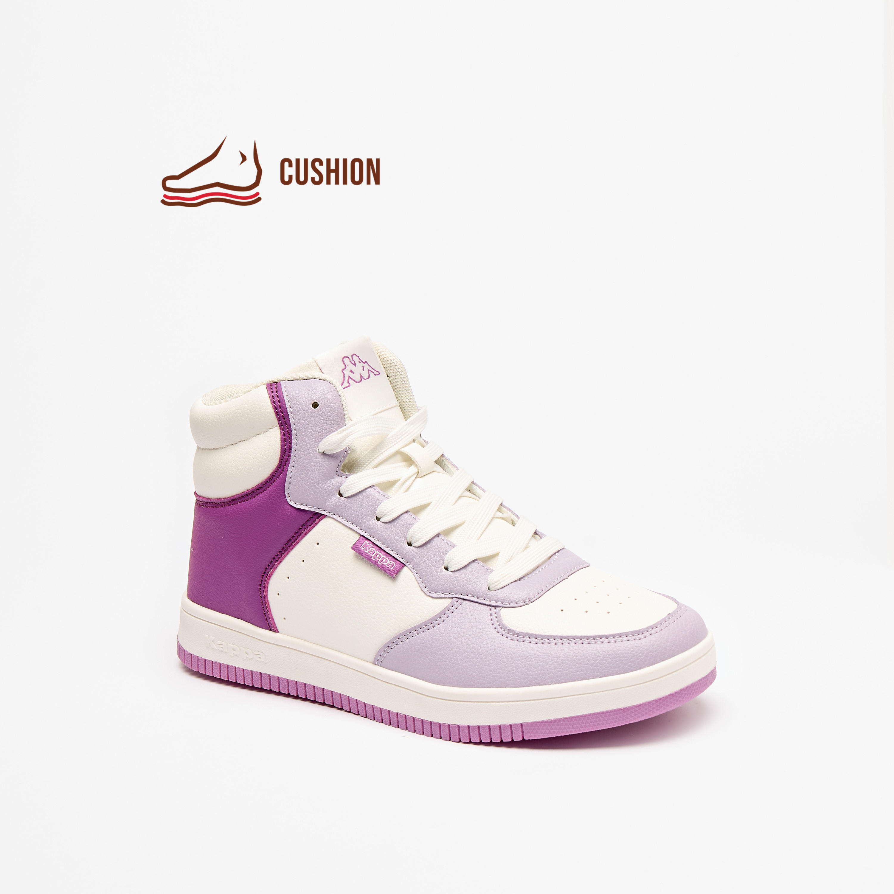 Kappa Women's Panelled Lace-Up High Top Sneakers with Cushioning-women-shoes-sneakers-image-1