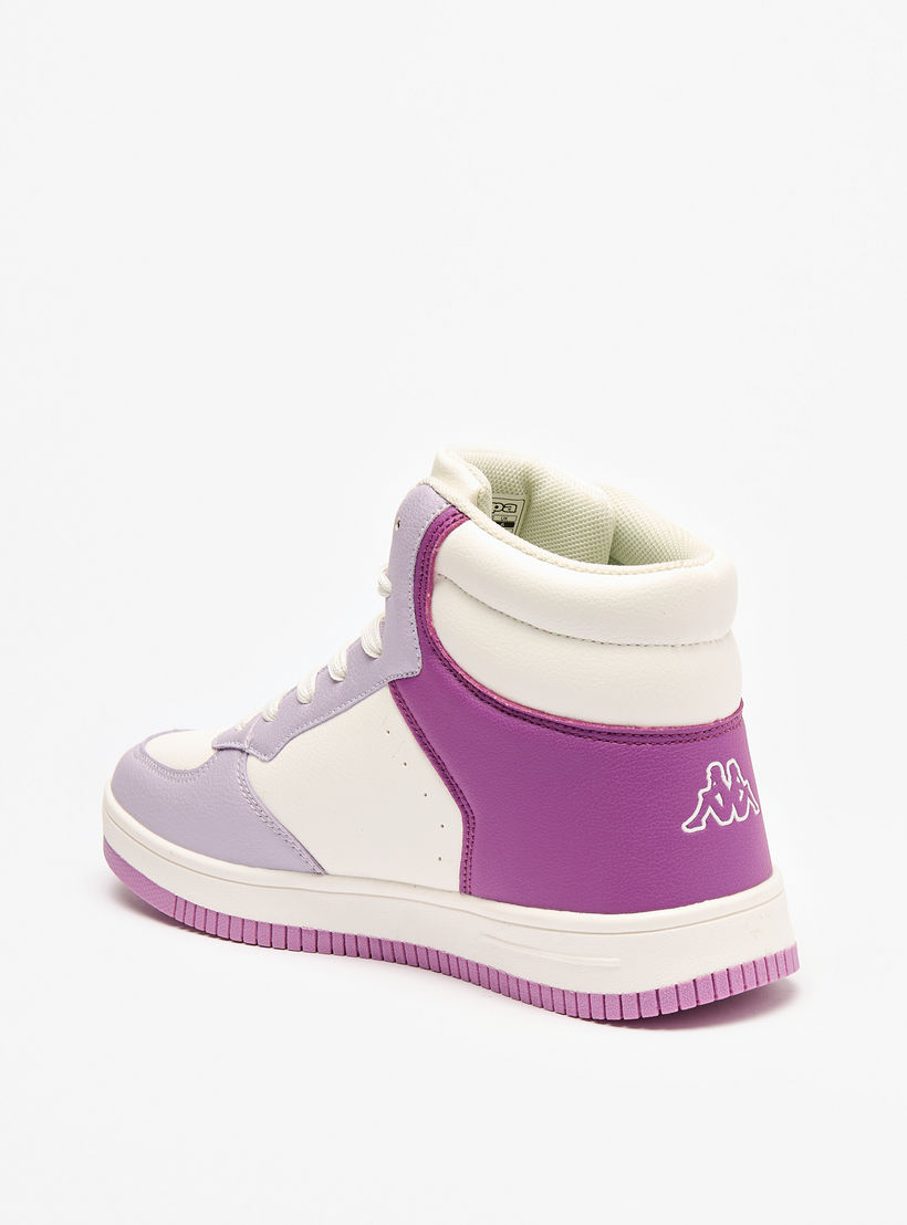 Kappa Women's Panelled Lace-Up High Top Sneakers with Cushioning-women-shoes-sneakers-image-2