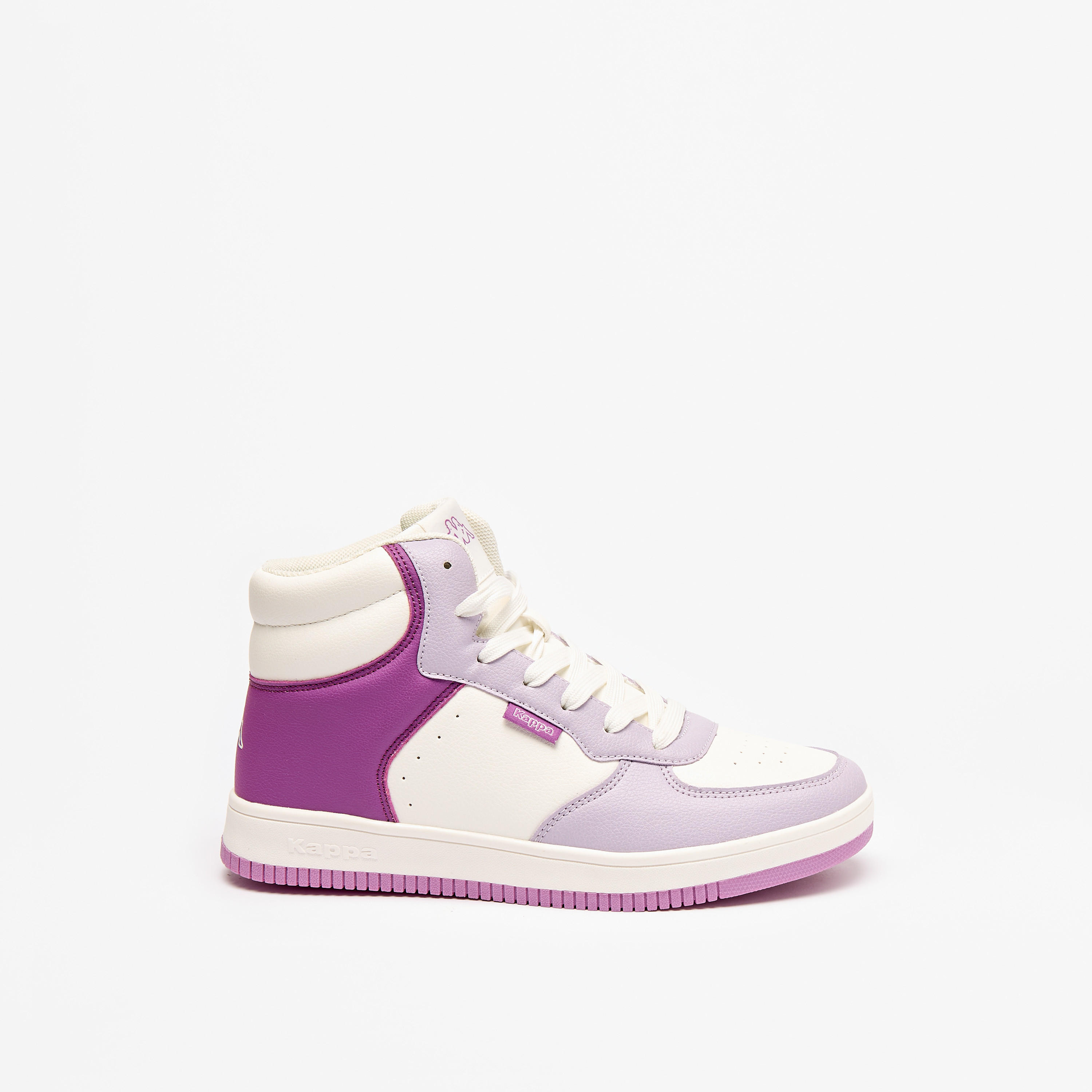 Kappa Women's Panelled Lace-Up High Top Sneakers with Cushioning-women-shoes-sneakers-image-8
