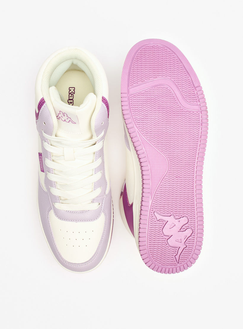 Kappa Women's Panelled Lace-Up High Top Sneakers with Cushioning-women-shoes-sneakers-image-4