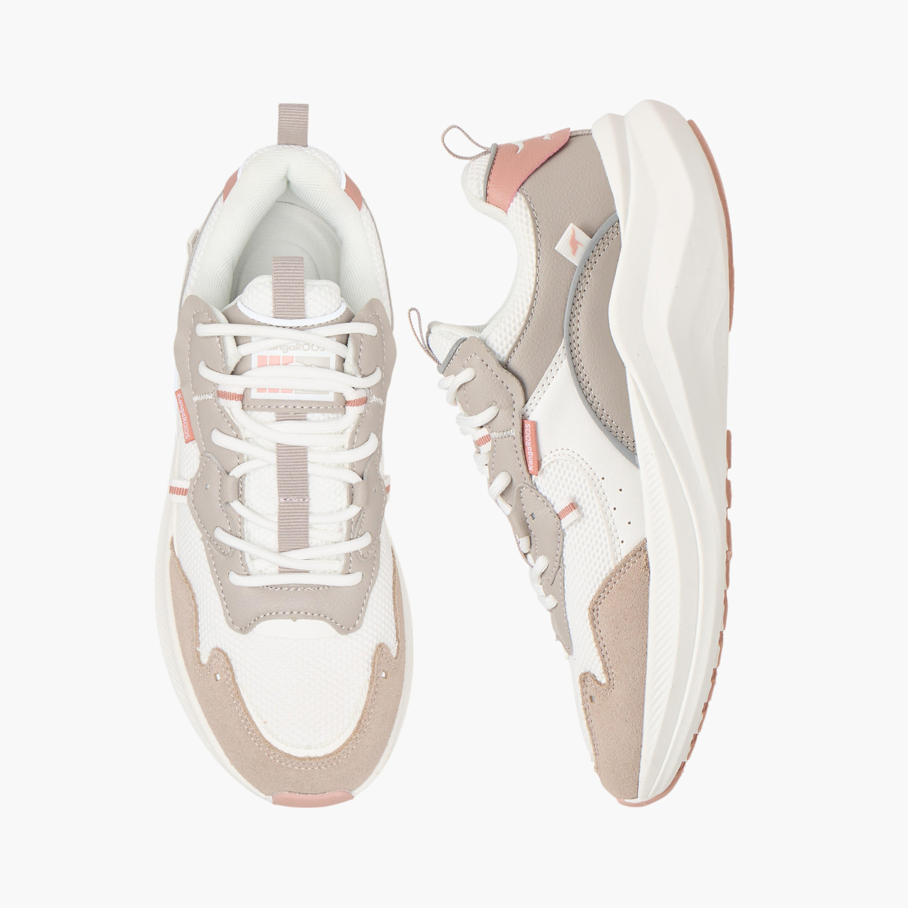 KangaROOS Women's Panelled Sports Shoes with Lace-Up Closure-women-shoes-sports-image-1