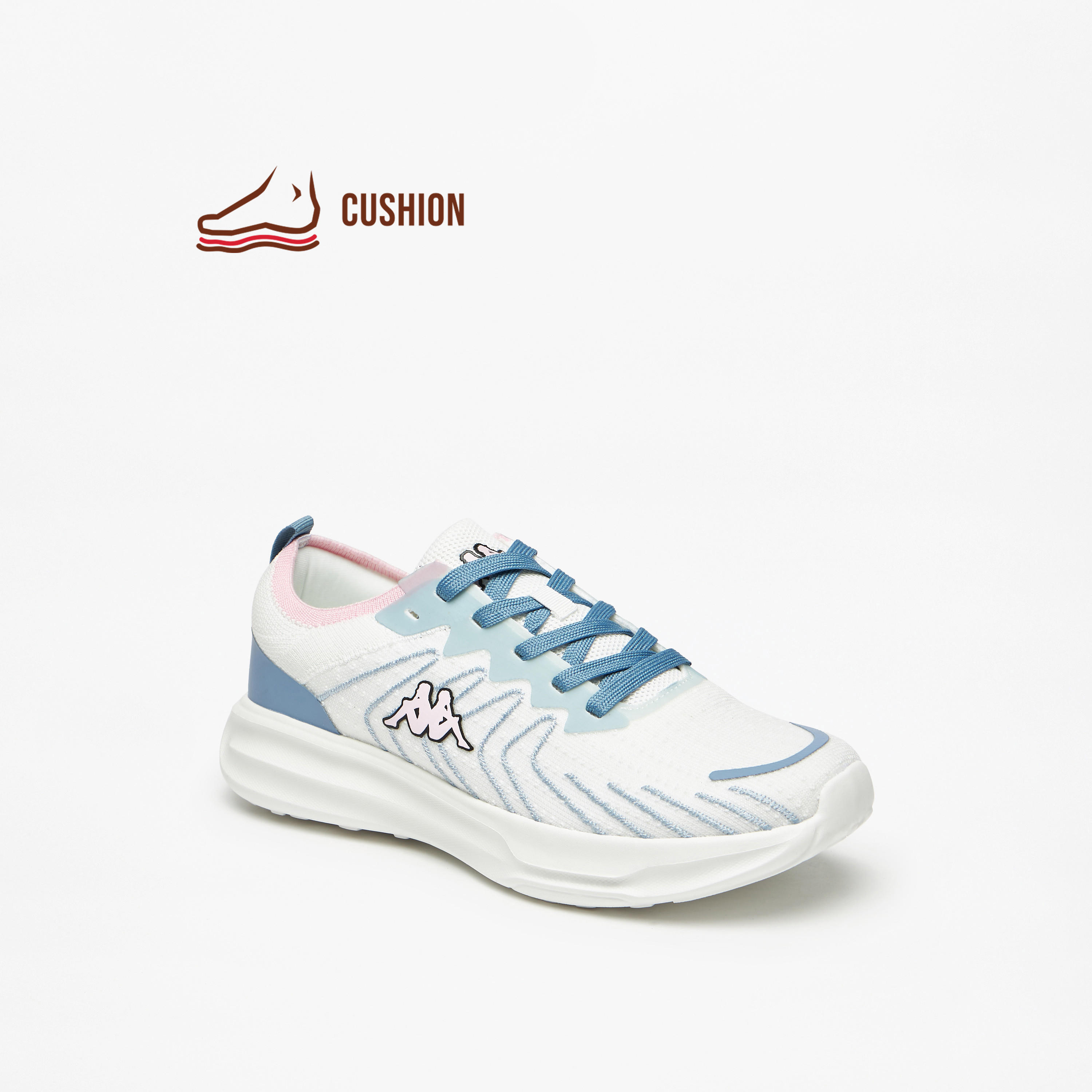 Kappa Women's Textured Walking Shoes with Lace-Up Closure-women-shoes-sneakers-image-1