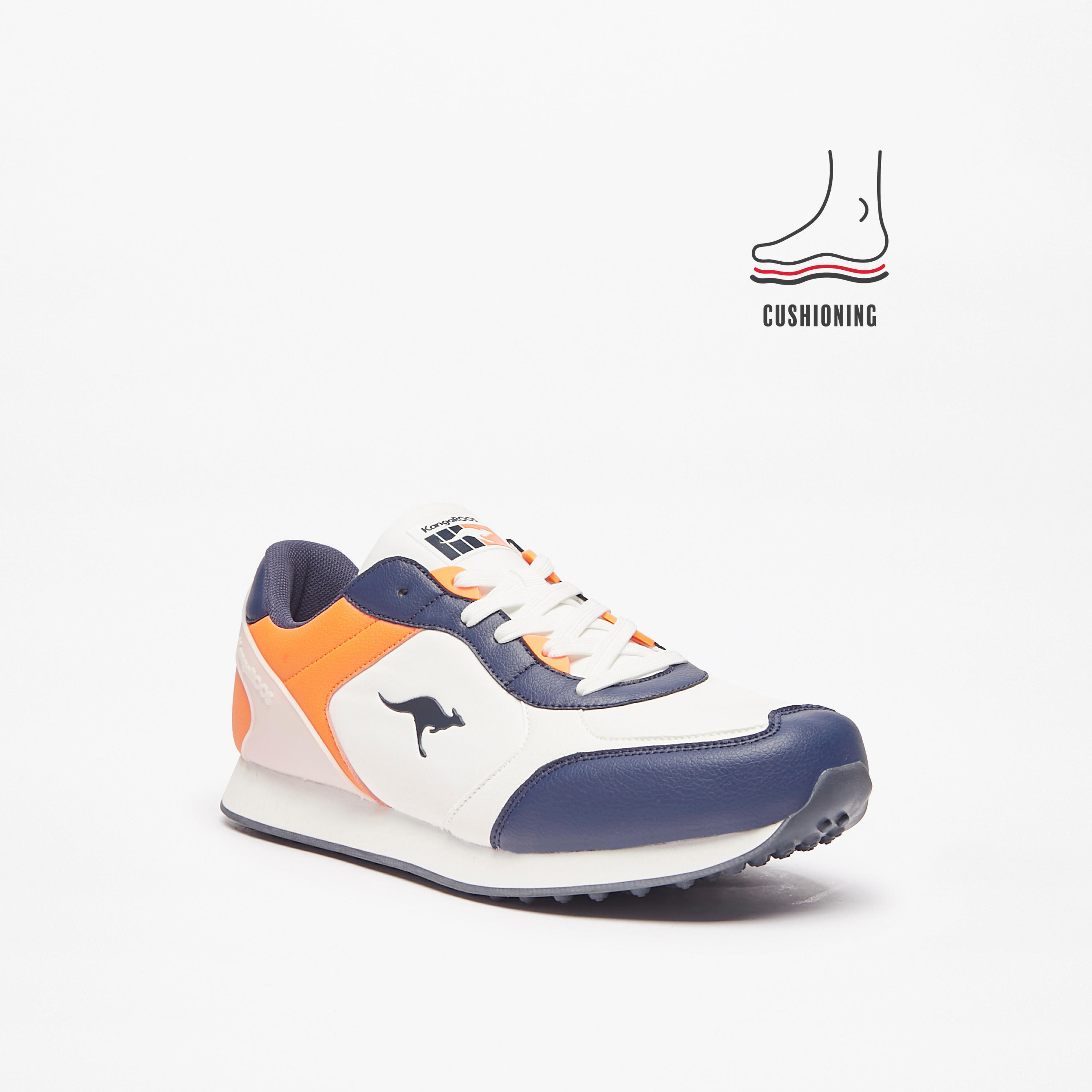 KangaROOS Men's Panelled Lace-Up Sneakers with Cushioning-men-shoes-sneakers-image-1