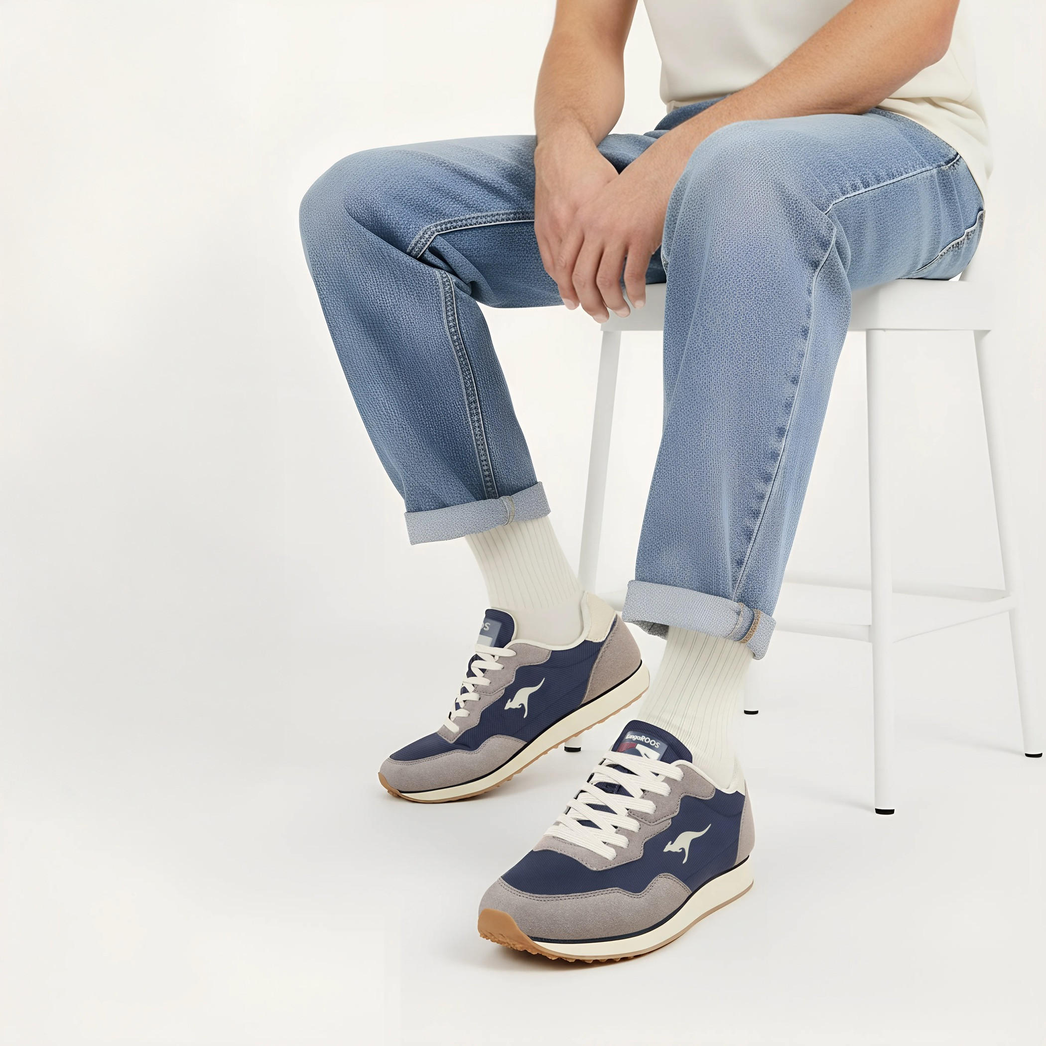 KangaROOS Men Panelled Lace-Up Sneakers-men-shoes-sneakers-image-2