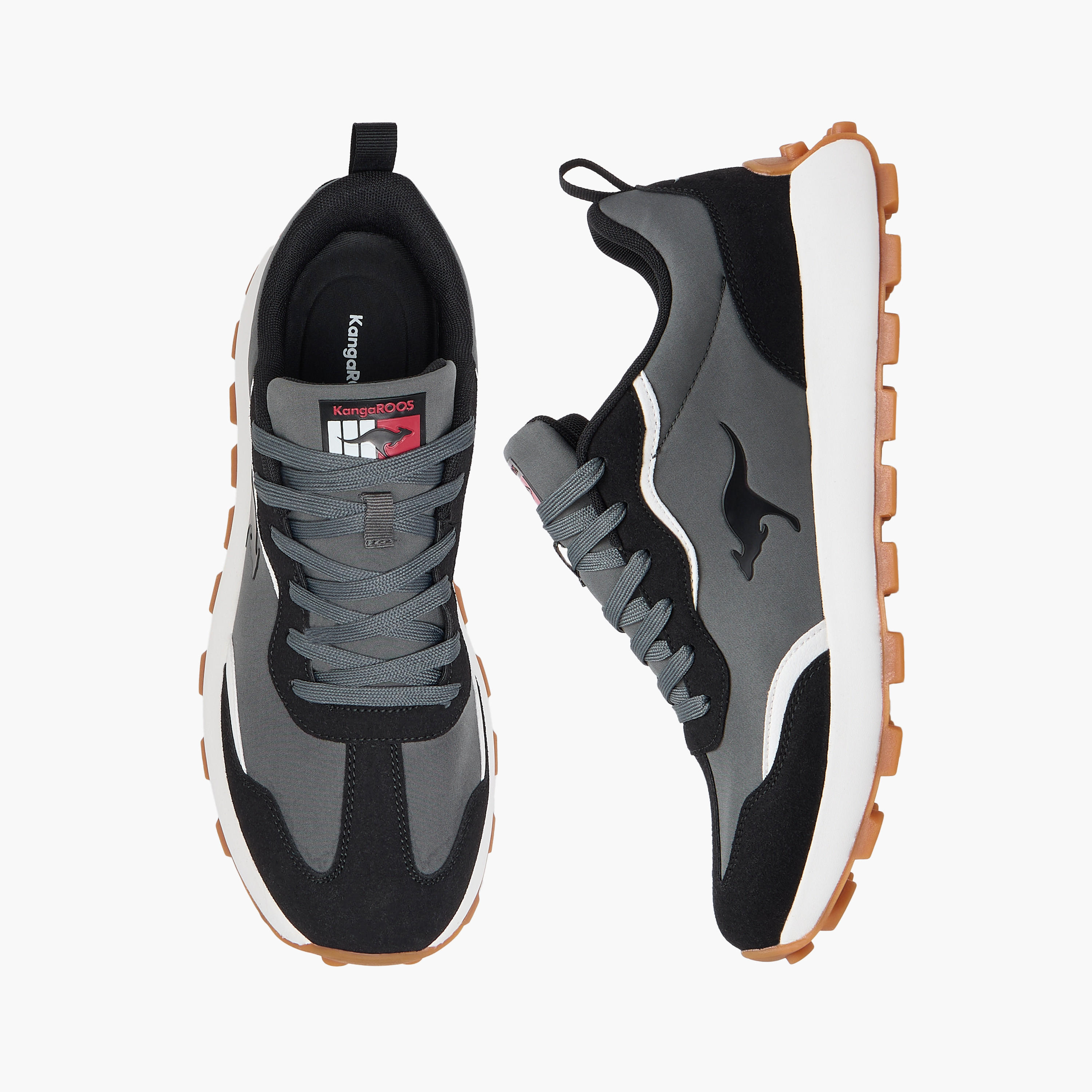KangaROOS Men's Panelled Lace-Up Sneakers with Pull Tab-men-shoes-sneakers-image-1