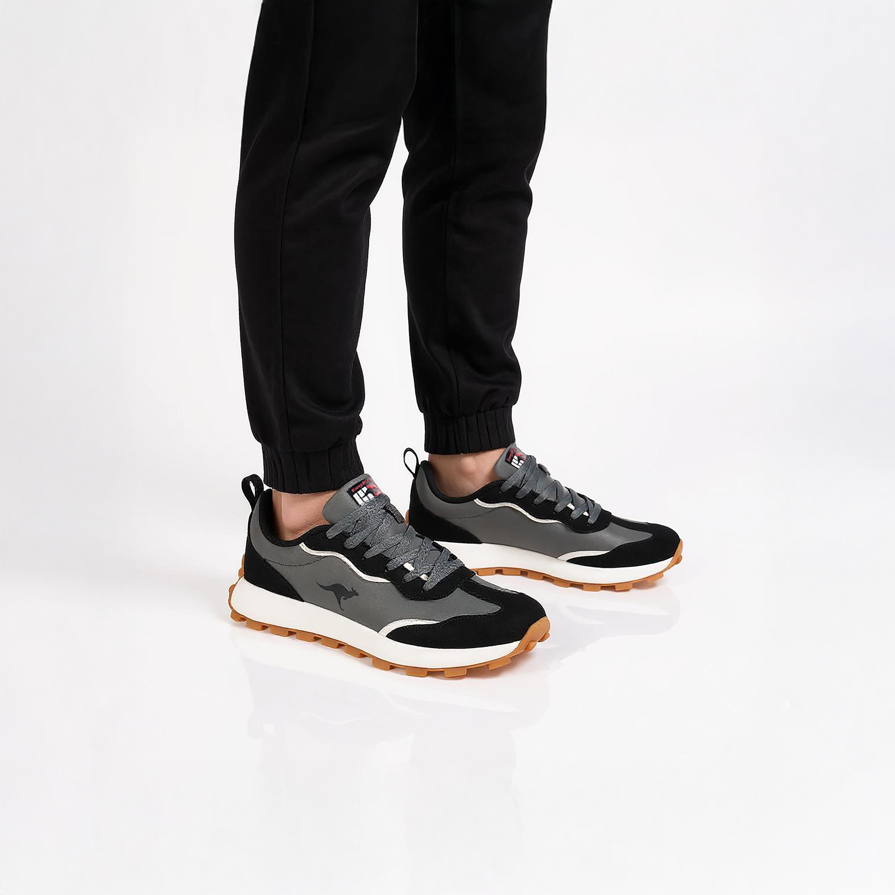 KangaROOS Men's Panelled Lace-Up Sneakers with Pull Tab-men-shoes-sneakers-image-3