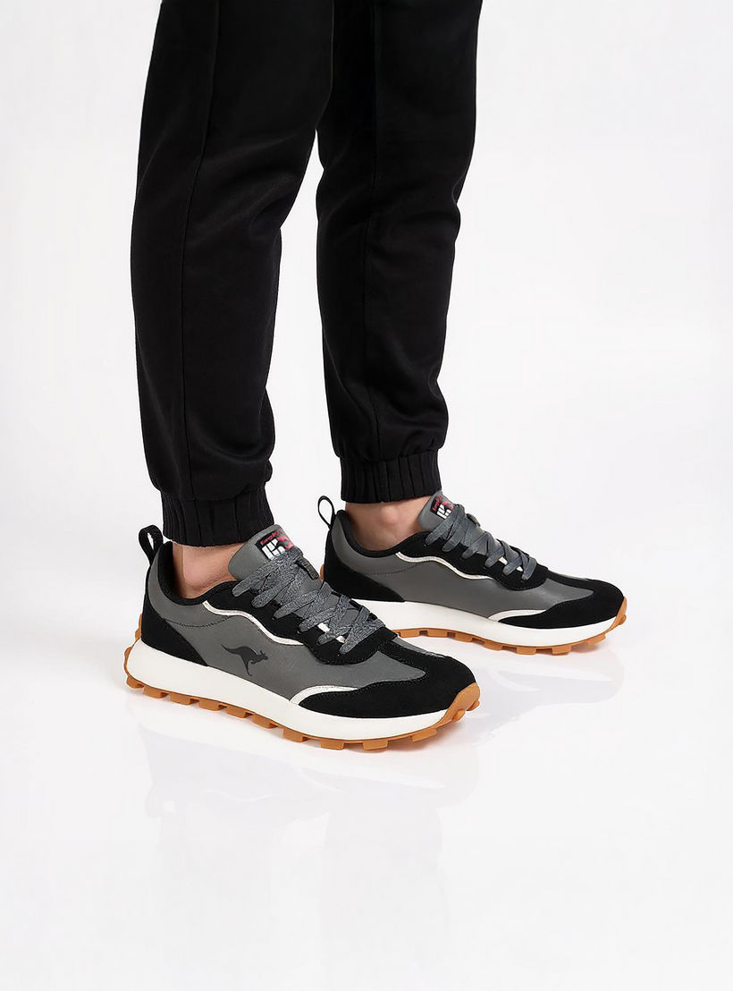KangaROOS Men's Panelled Lace-Up Sneakers with Pull Tab-men-shoes-sneakers-image-3