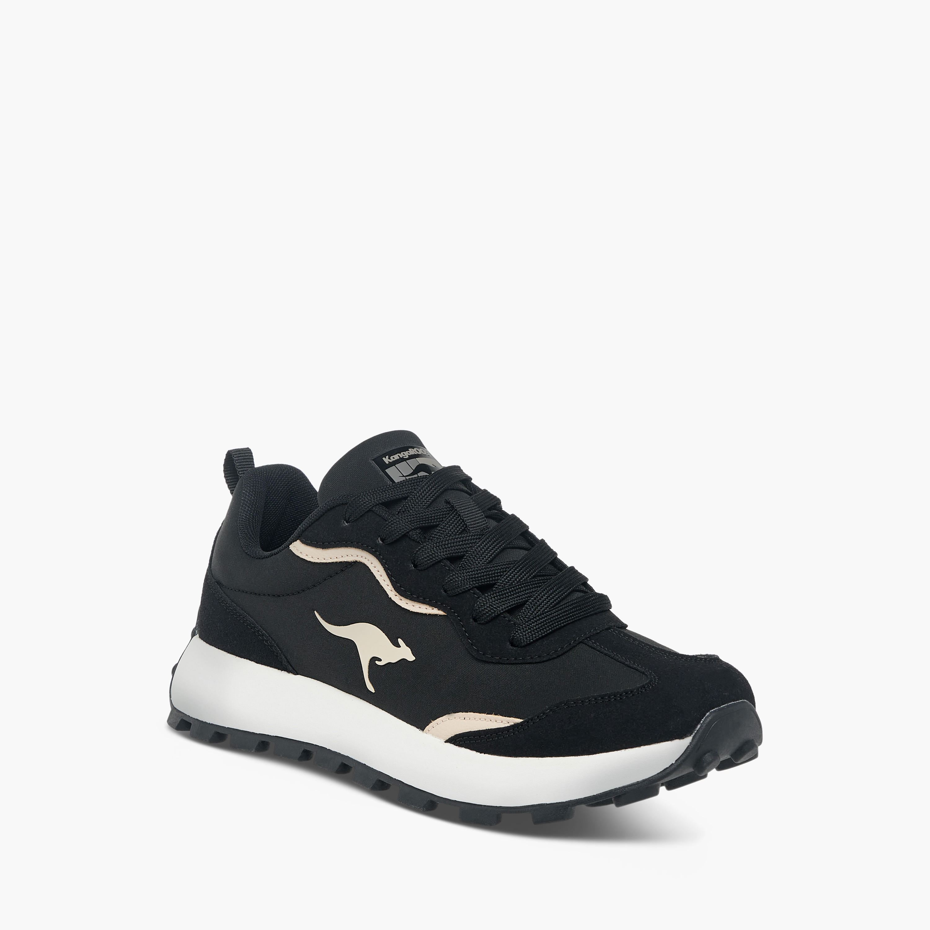 KangaROOS Women's Logo Embossed Sports Shoes with Lace-Up Closure-women-shoes-sneakers-image-2