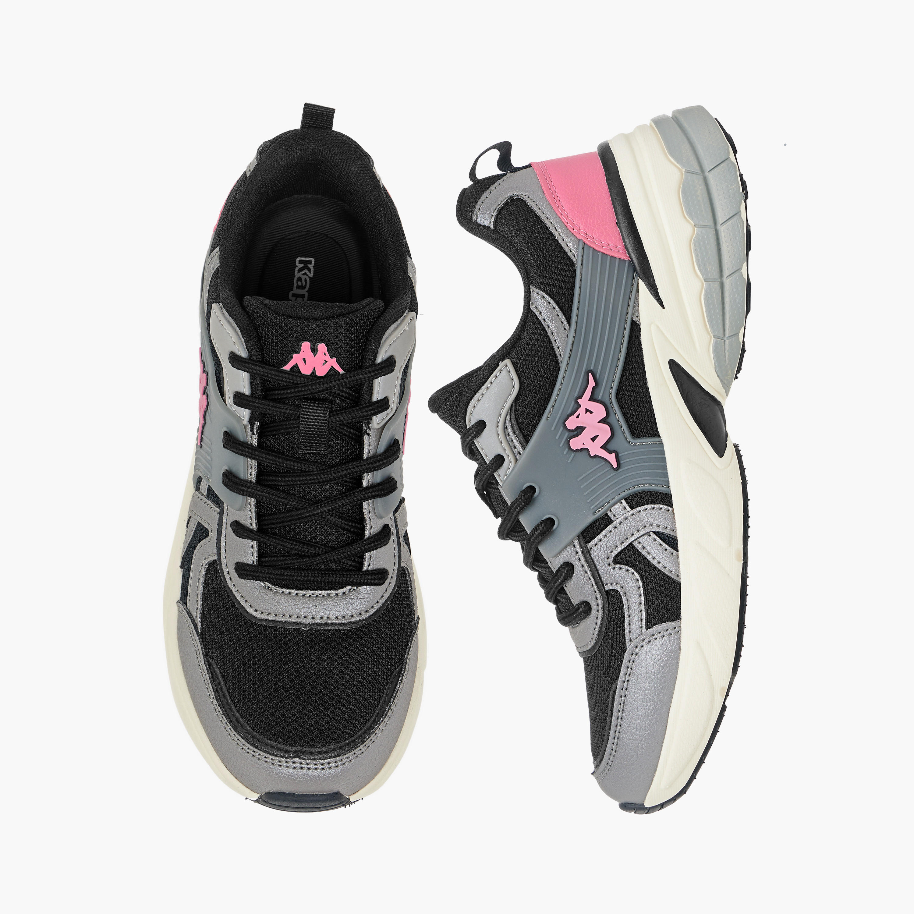 Kappa Women's Panelled Lace-Up Sports Shoes with Pull Tabs-women-shoes-sneakers-image-1