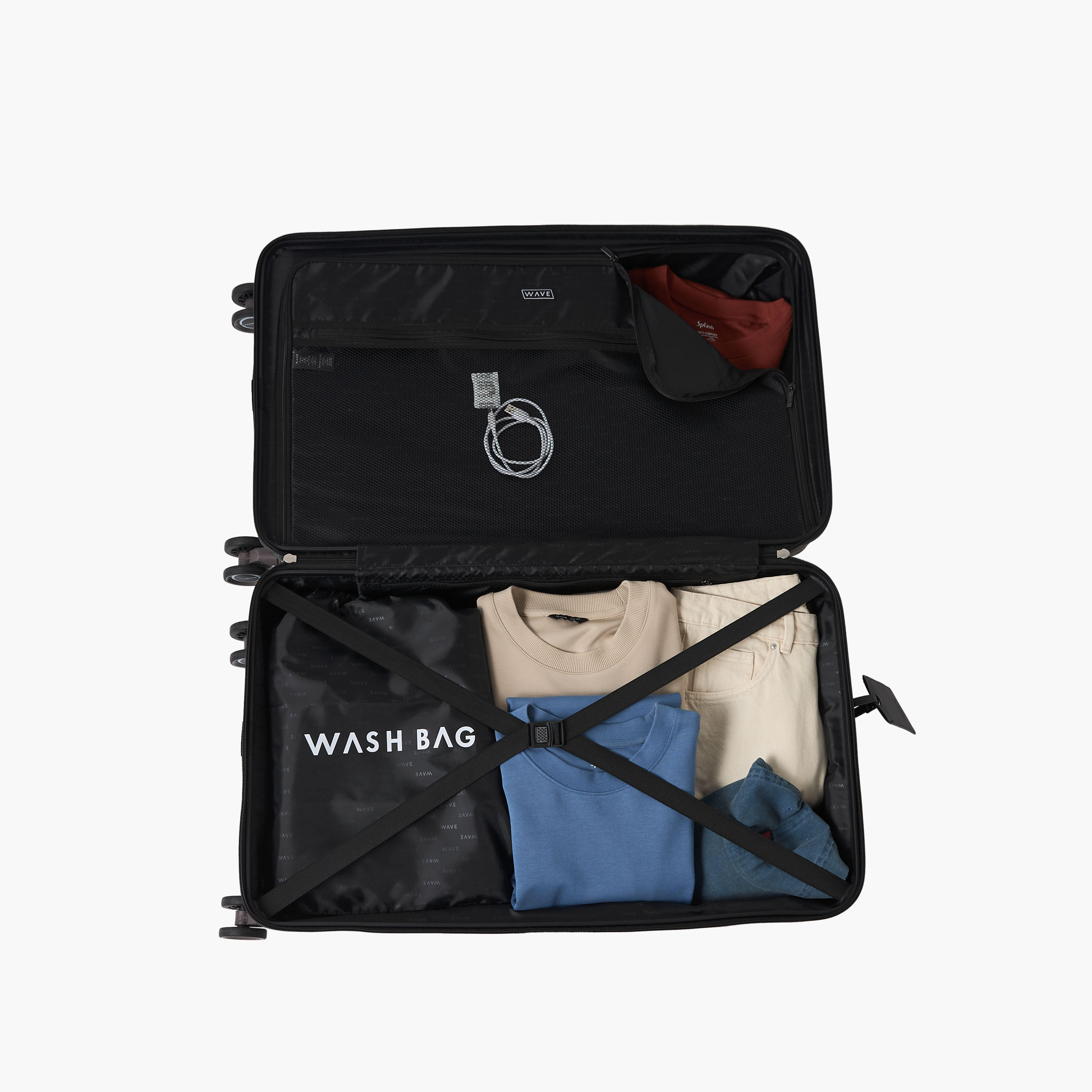 WAVE Textured Hardcase Luggage Trolley with Retractable Handle-travel-luggagesandbags-luggage-image-11
