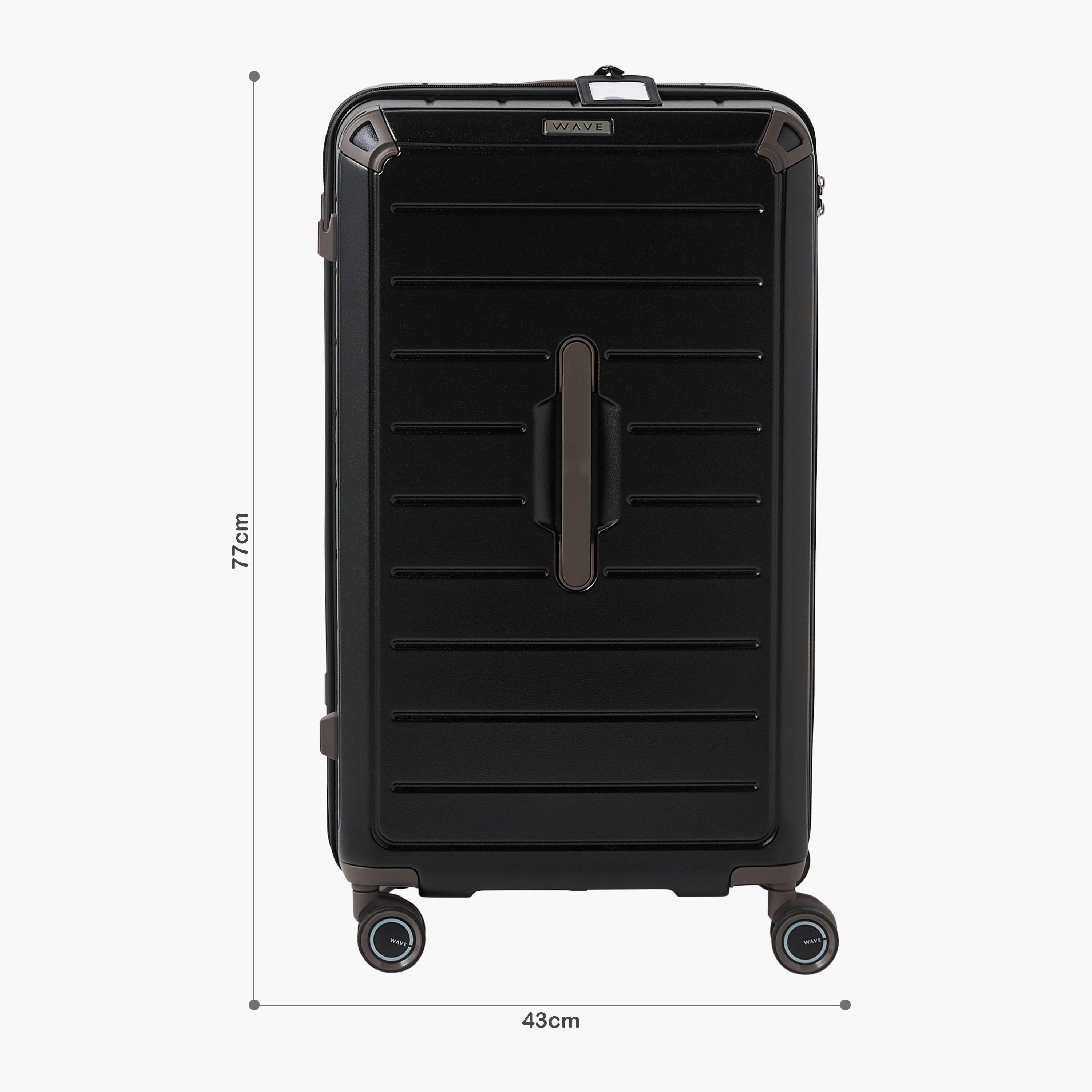 WAVE Textured Hardcase Luggage Trolley with Retractable Handle-travel-luggagesandbags-luggage-image-2
