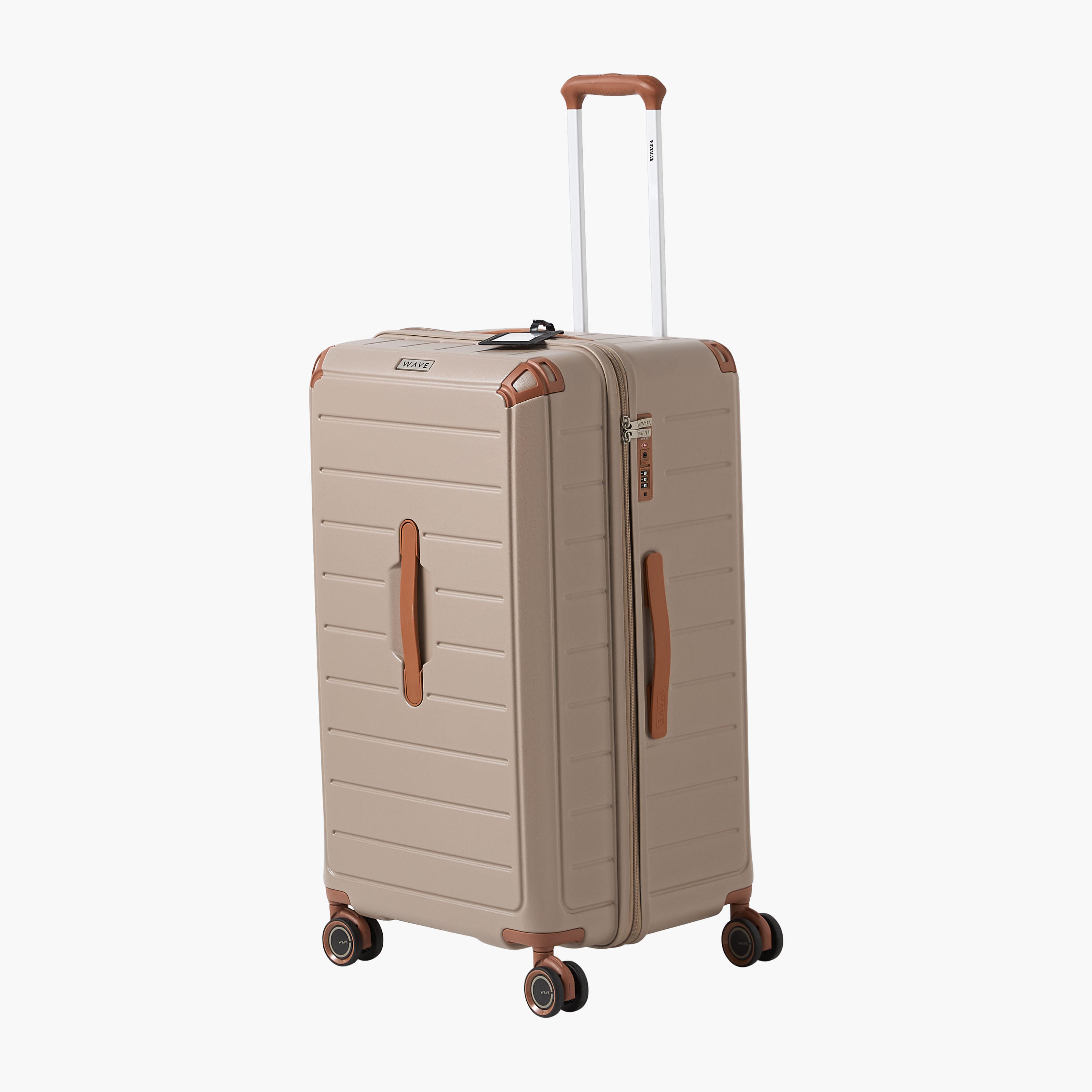 WAVE Textured Hardcase Luggage Trolley with Retractable Handle-travel-luggagesandbags-luggage-image-1