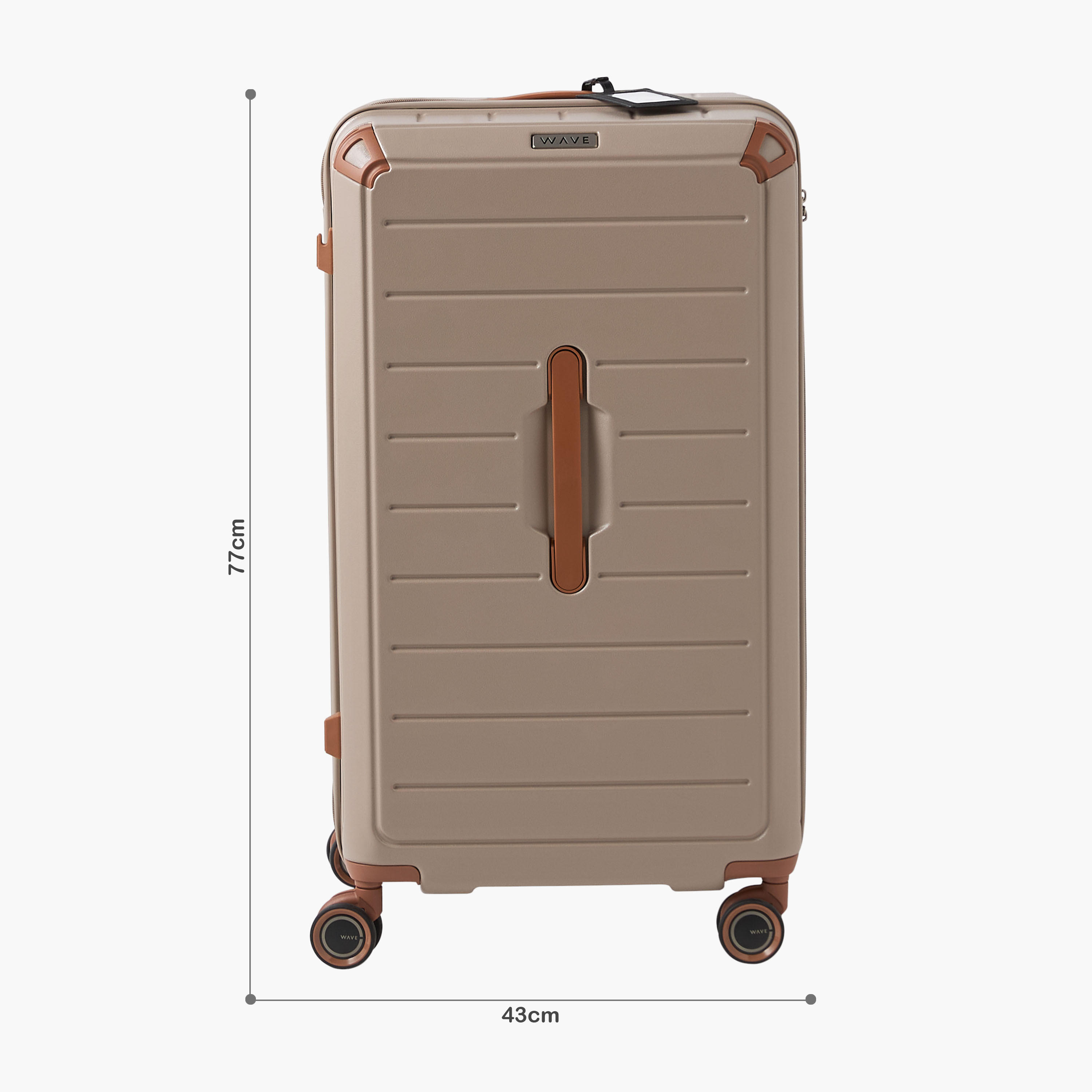 WAVE Textured Hardcase Luggage Trolley with Retractable Handle-travel-luggagesandbags-luggage-image-2