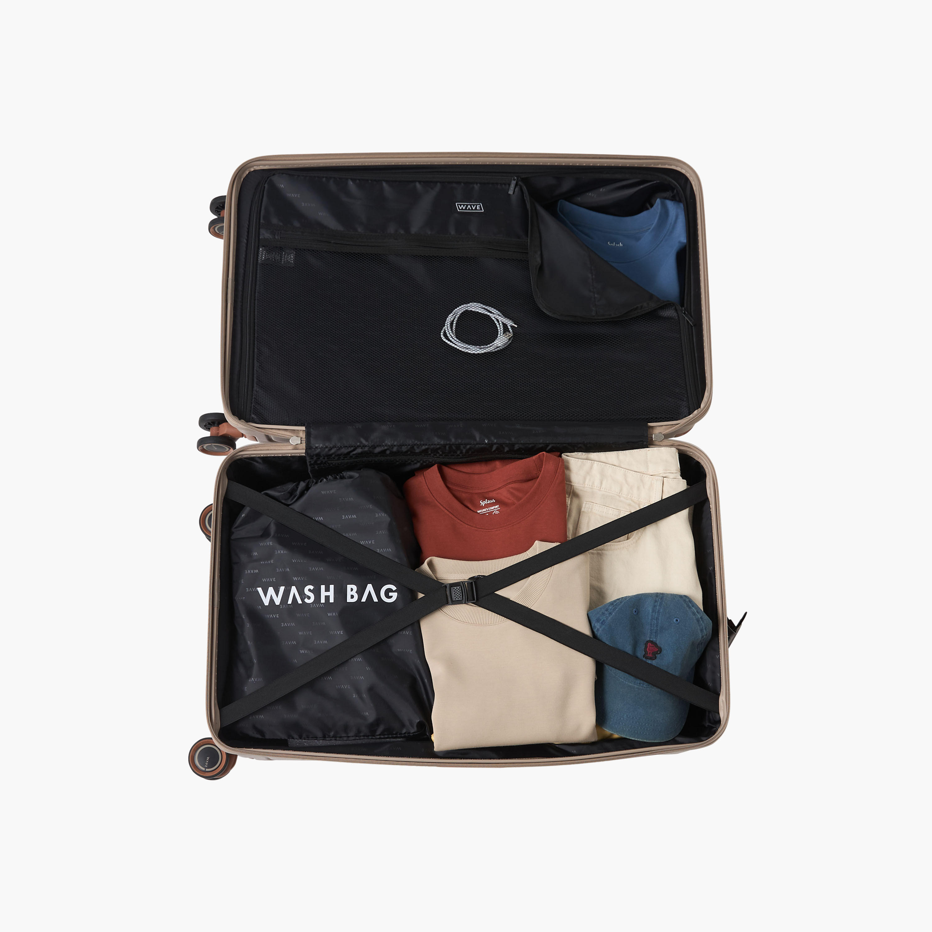 WAVE Textured Hardcase Luggage Trolley with Retractable Handle-travel-luggagesandbags-luggage-image-9