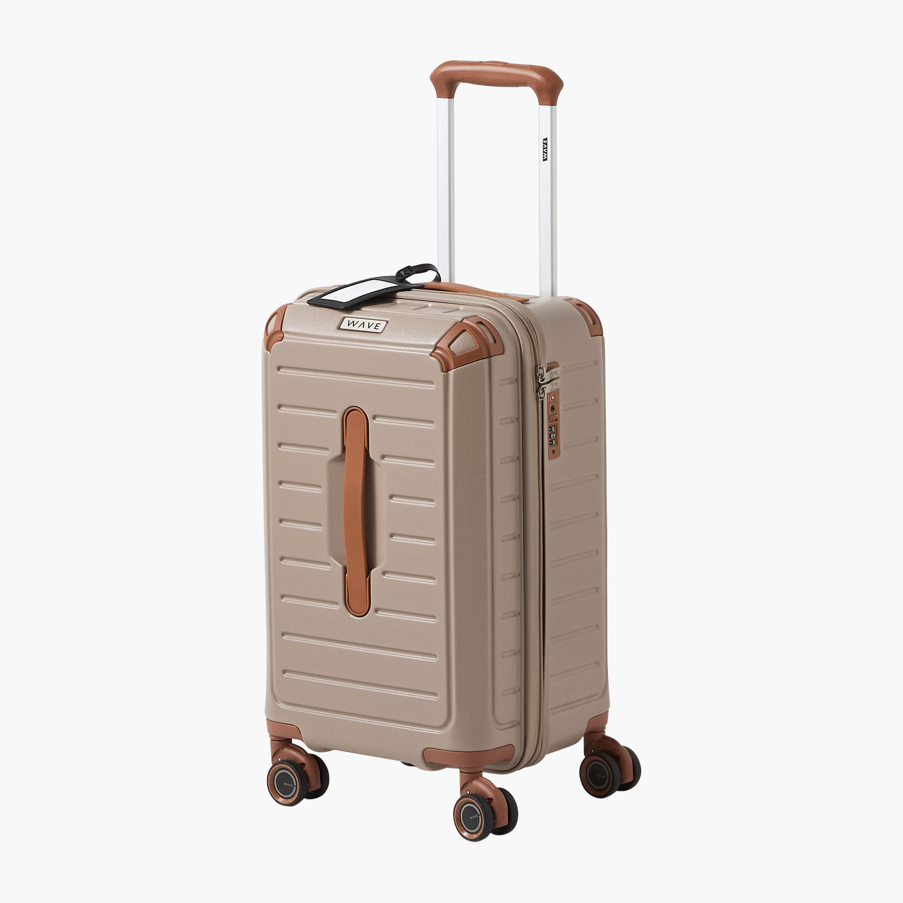 WAVE Textured Hardcase Luggage Trolley with Retractable Handle-travel-luggagesandbags-luggage-image-1