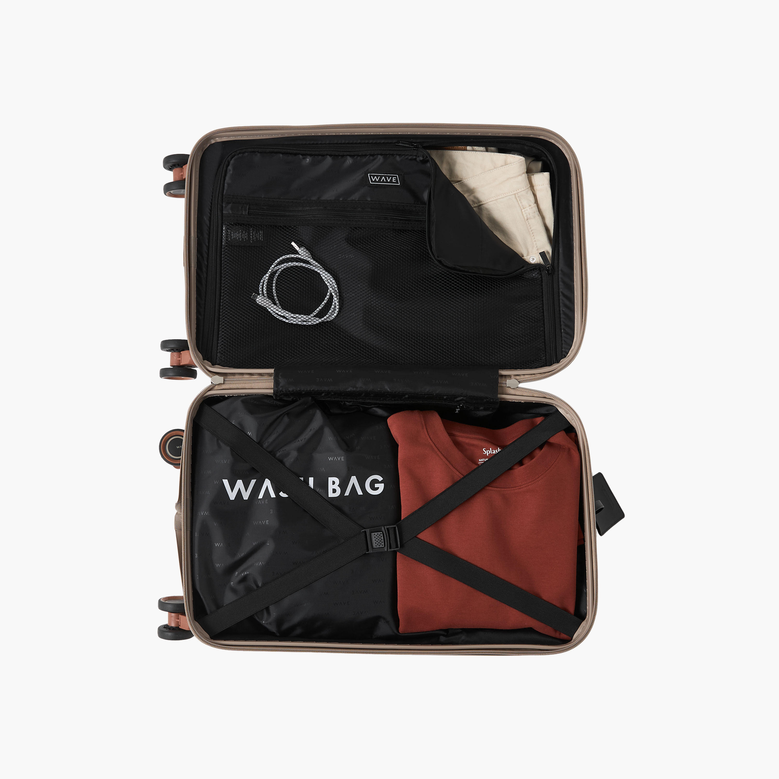 WAVE Textured Hardcase Luggage Trolley with Retractable Handle-travel-luggagesandbags-luggage-image-10