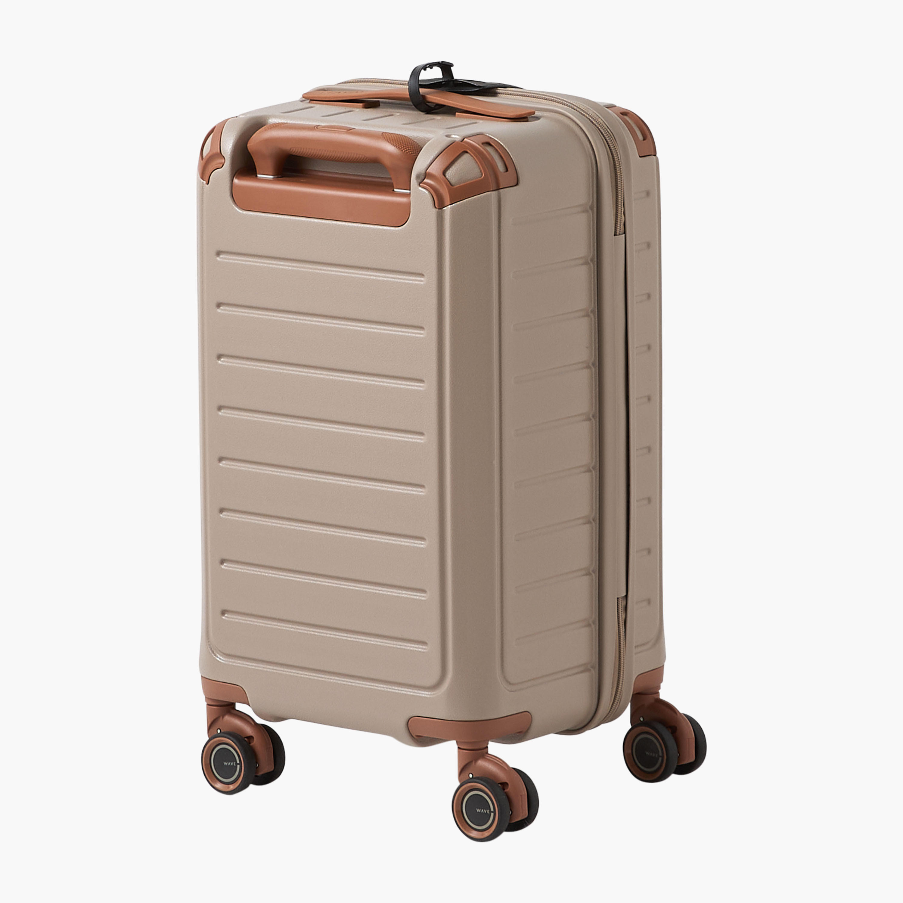 WAVE Textured Hardcase Luggage Trolley with Retractable Handle-travel-luggagesandbags-luggage-image-4