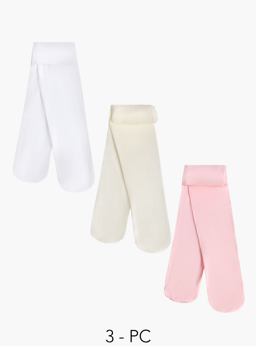 Pack of 3 Celeste Girls Tights with Elasticated Waistband-girls-accessories-socks-image-1