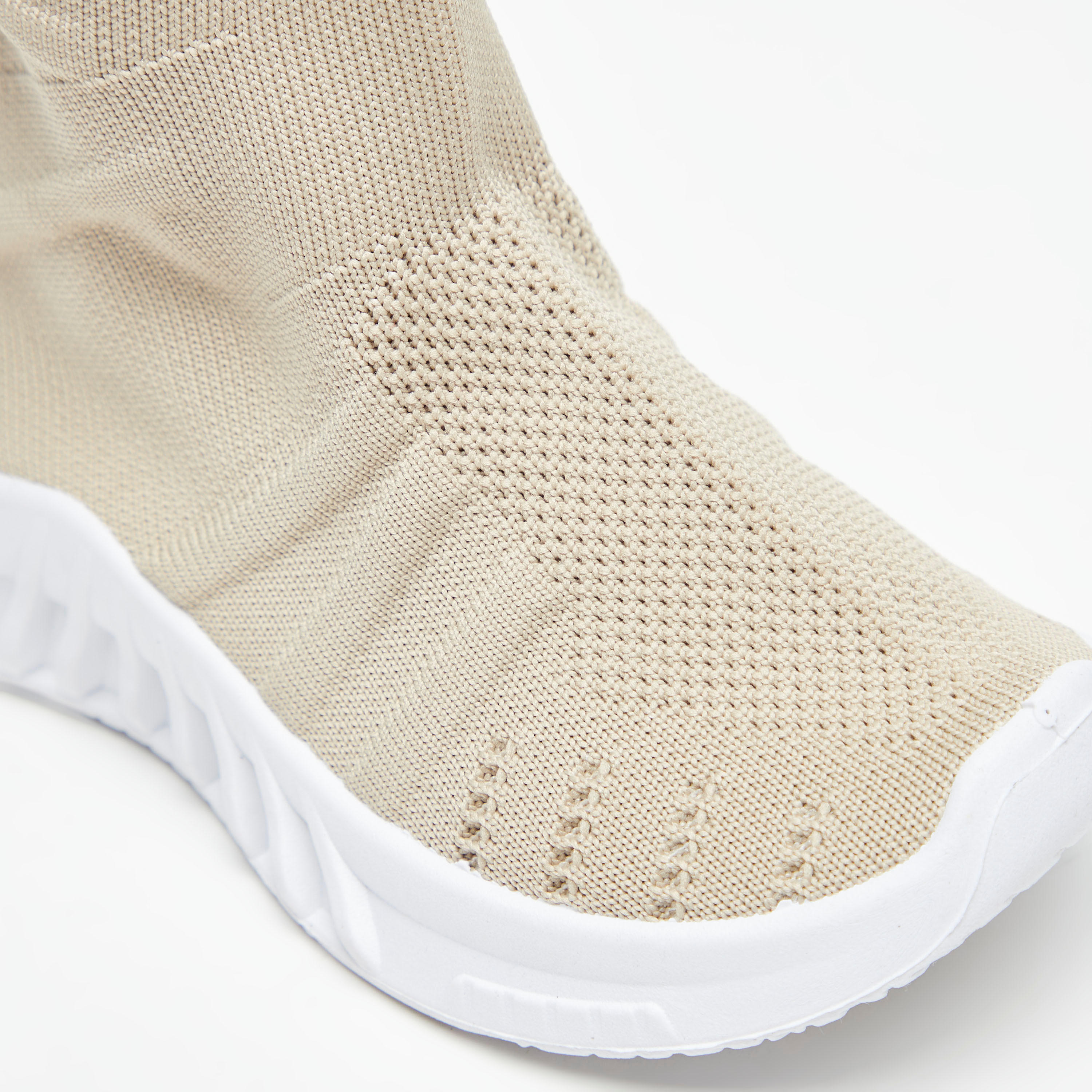 حذاء سنيكرز سادة سهل الارتداء برقبة مرتفعة وألسنة سحب-girls-shoes-sneakers-image-4