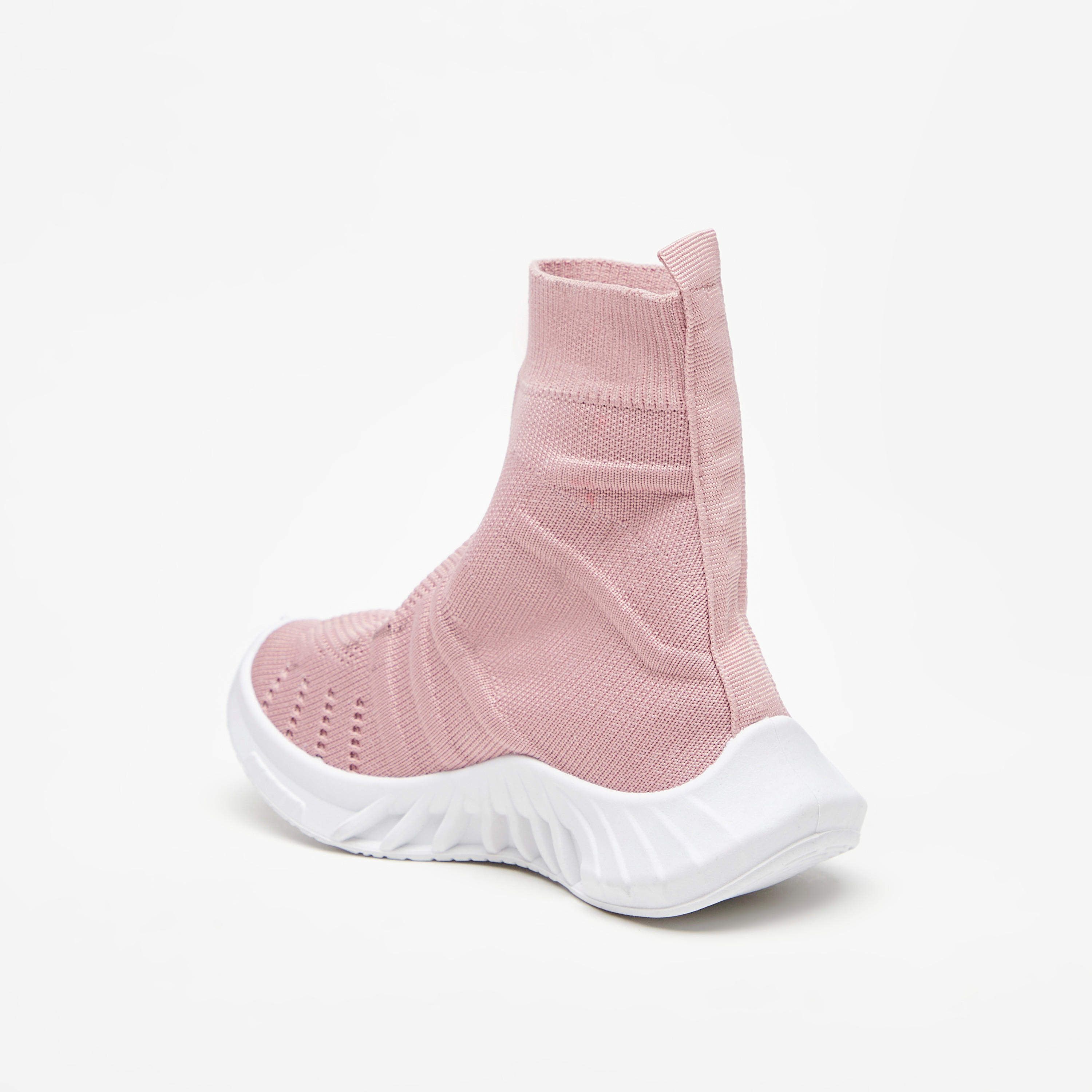 حذاء سنيكرز سادة سهل الارتداء برقبة مرتفعة وألسنة سحب-girls-shoes-sneakers-image-12