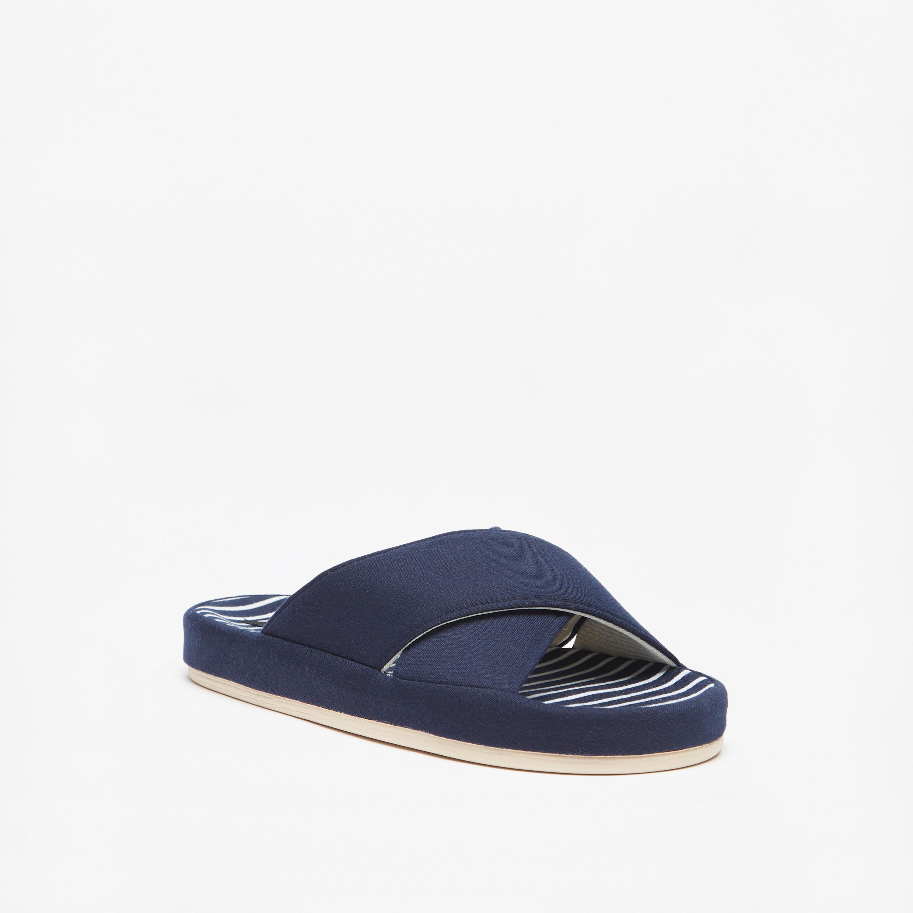 Duchini Men's Striped Bedroom Slide Slippers-men-shoes-flipflopsandslides-image-1