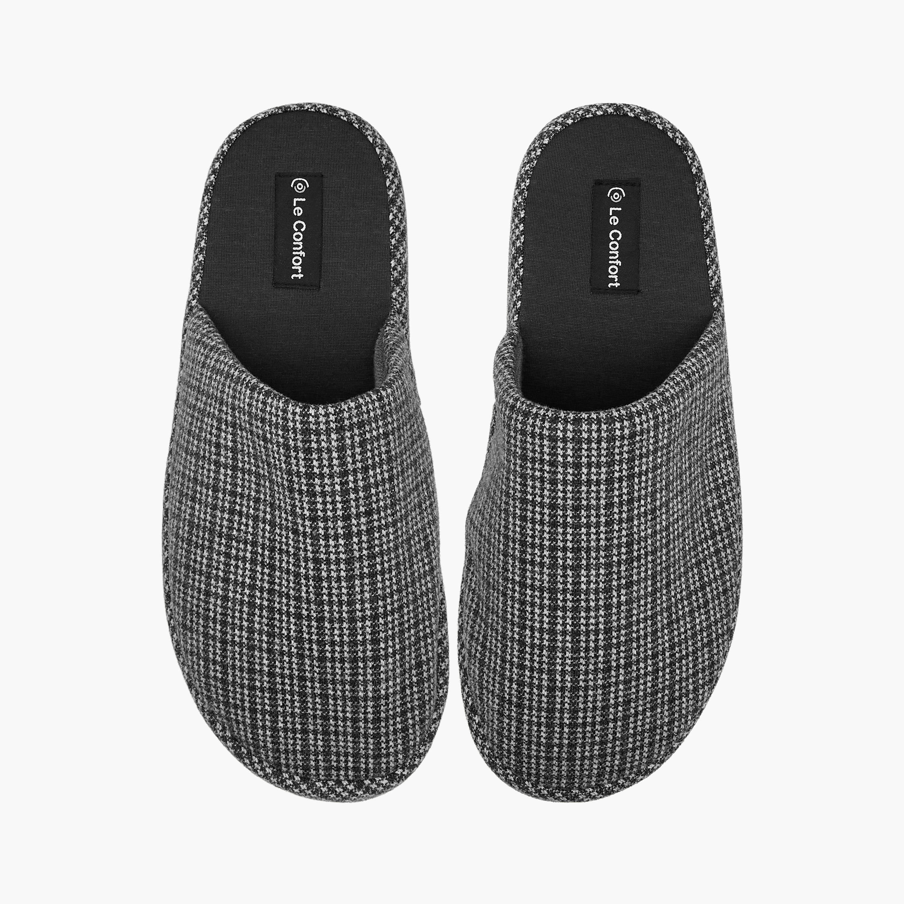 Le Confort Men Houndstooth Bedroom Slippers-men-shoes-flipflopsandslides-image-1