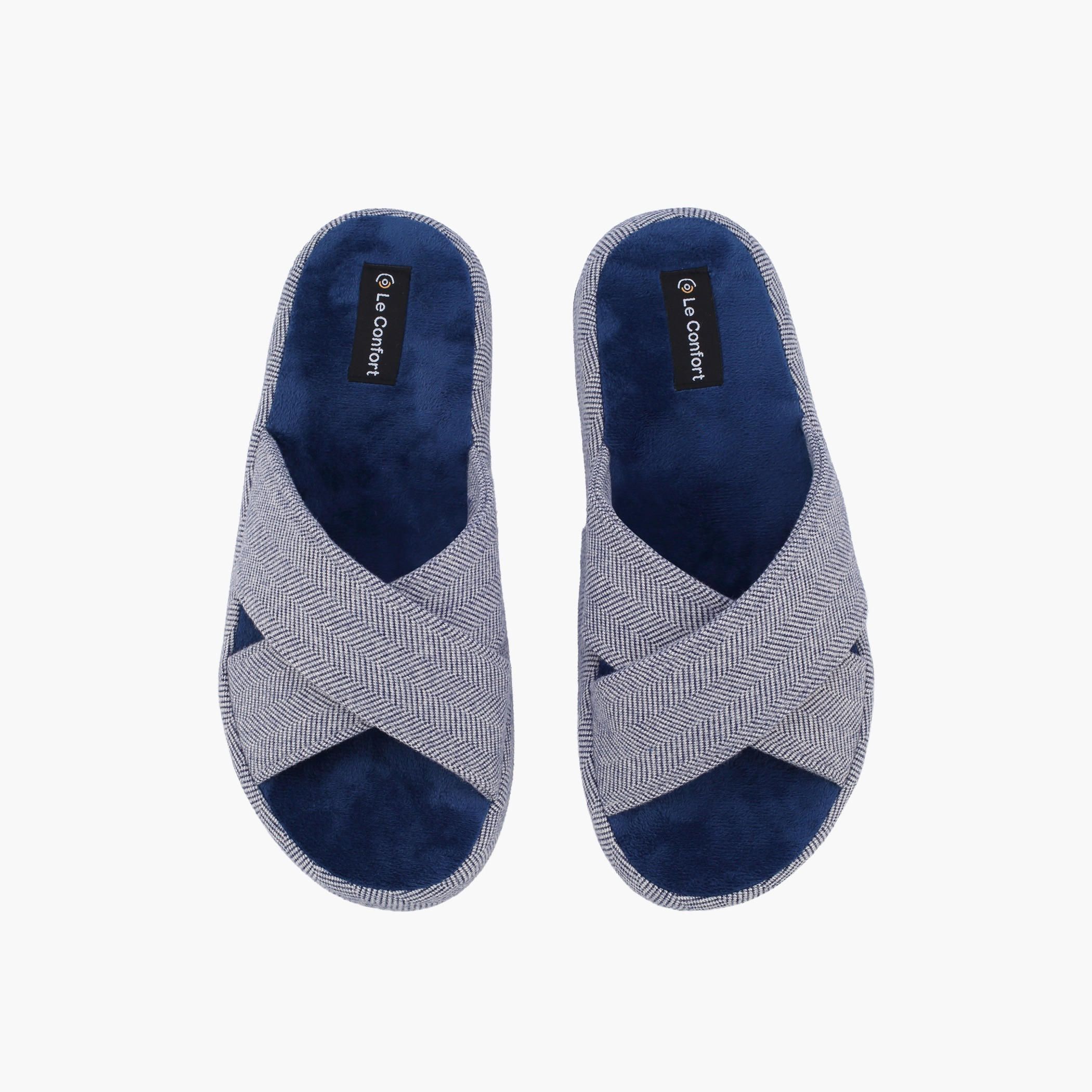 شبشب غرفة نوم بحزام متقاطع للرجال من لو كونفورت-men-shoes-flipflopsandslides-image-1