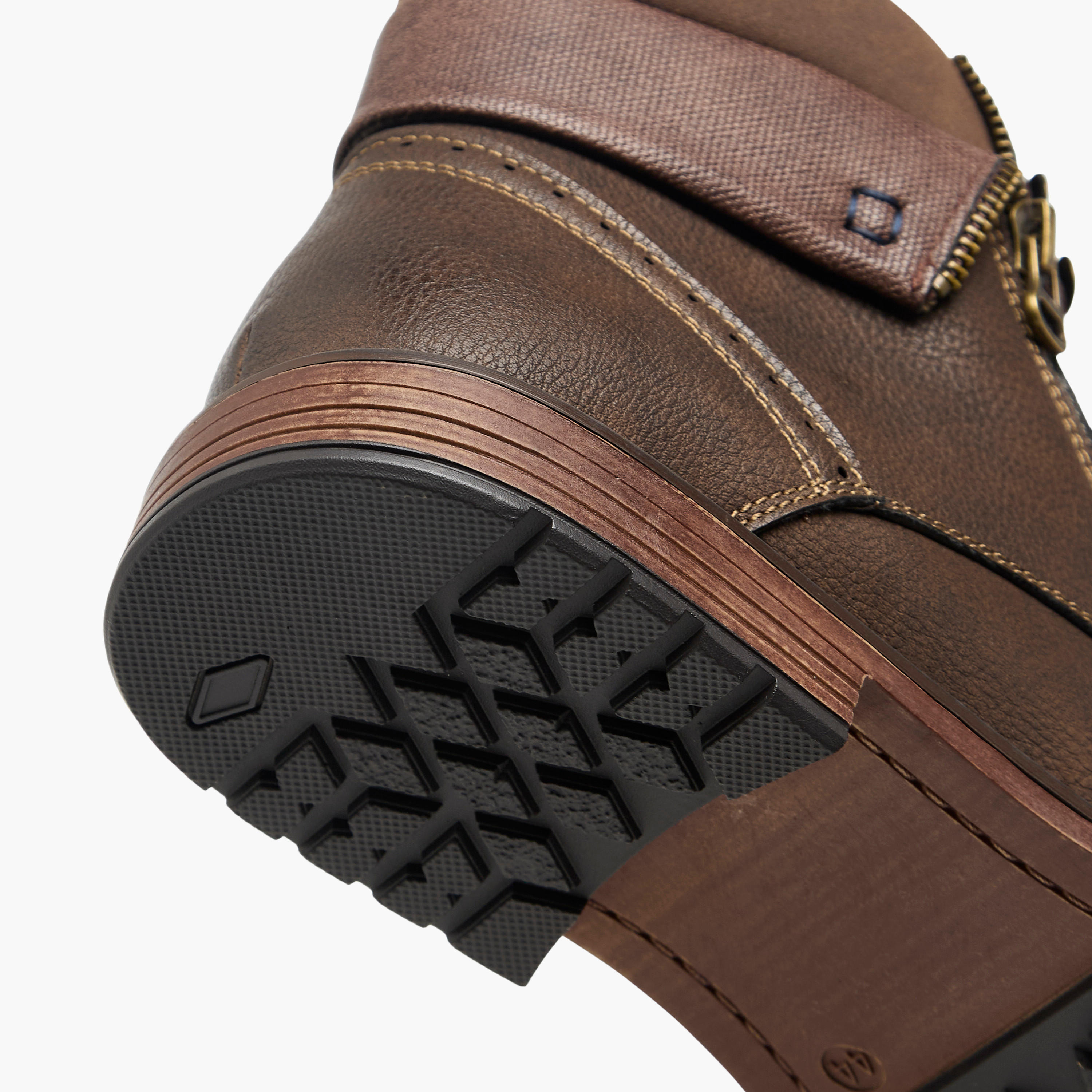 LBL by Shoexpress Panelled Ankle Boots with Zip Closure-men-shoes-boots-image-5