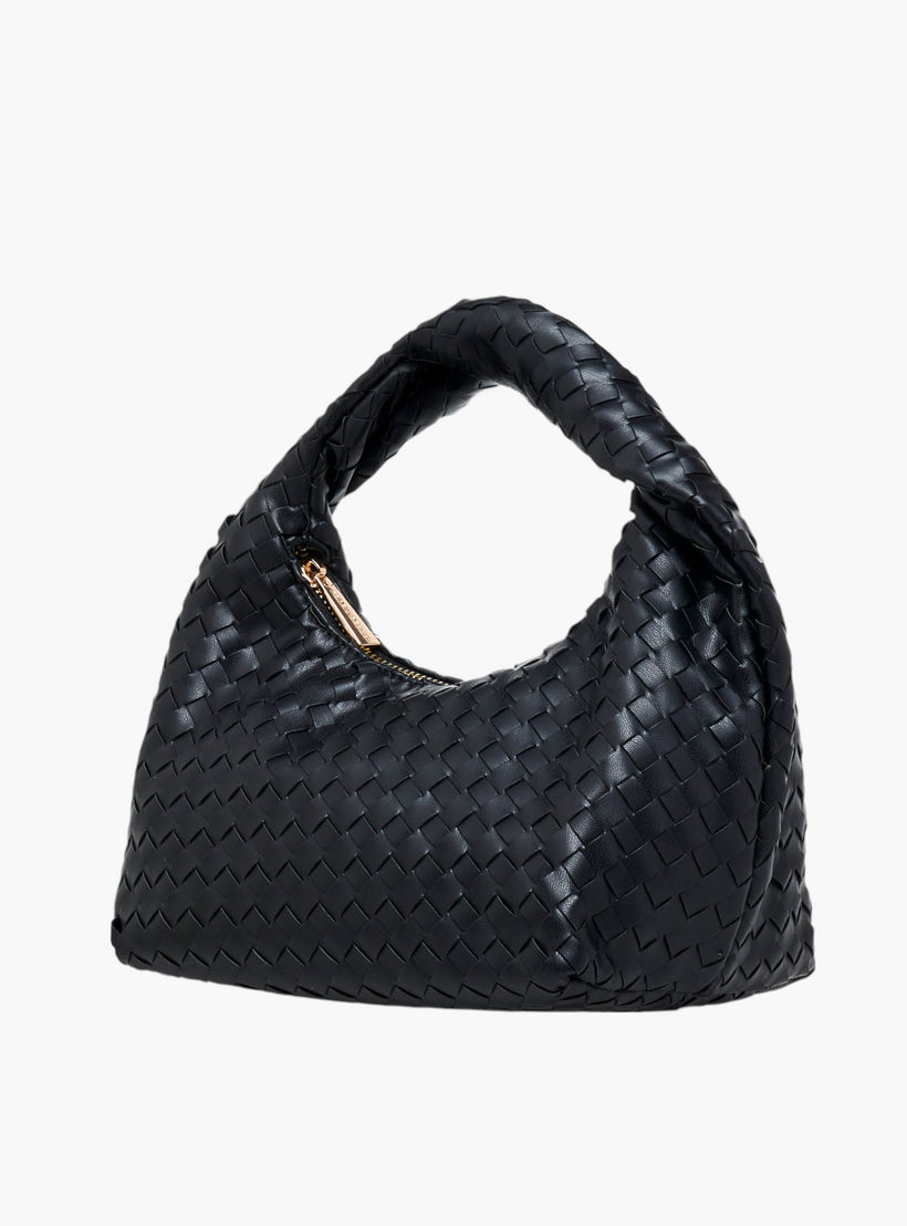 شنطة هوبو مضفرة بمقبض وسحاب إغلاق من فلورا بيلا-women-bagsandwallets-handbags-image-3