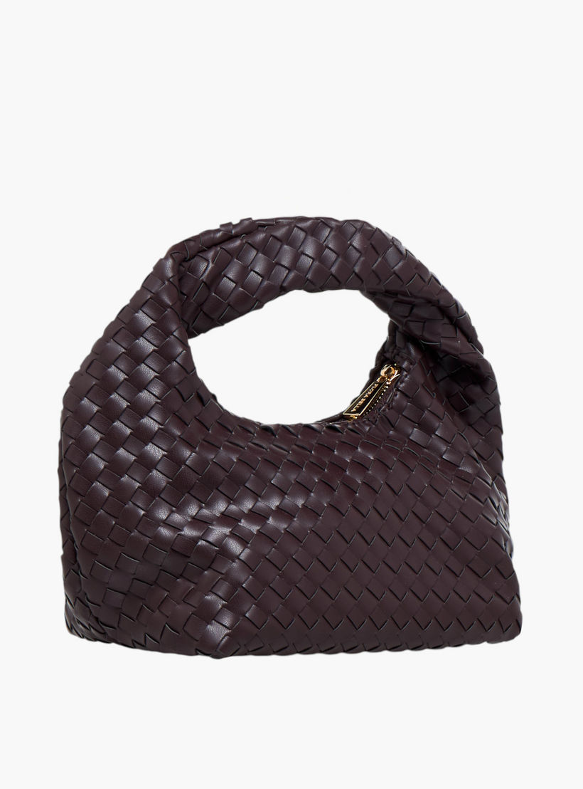 شنطة هوبو مضفرة بمقبض وسحاب إغلاق من فلورا بيلا-women-bagsandwallets-handbags-image-3