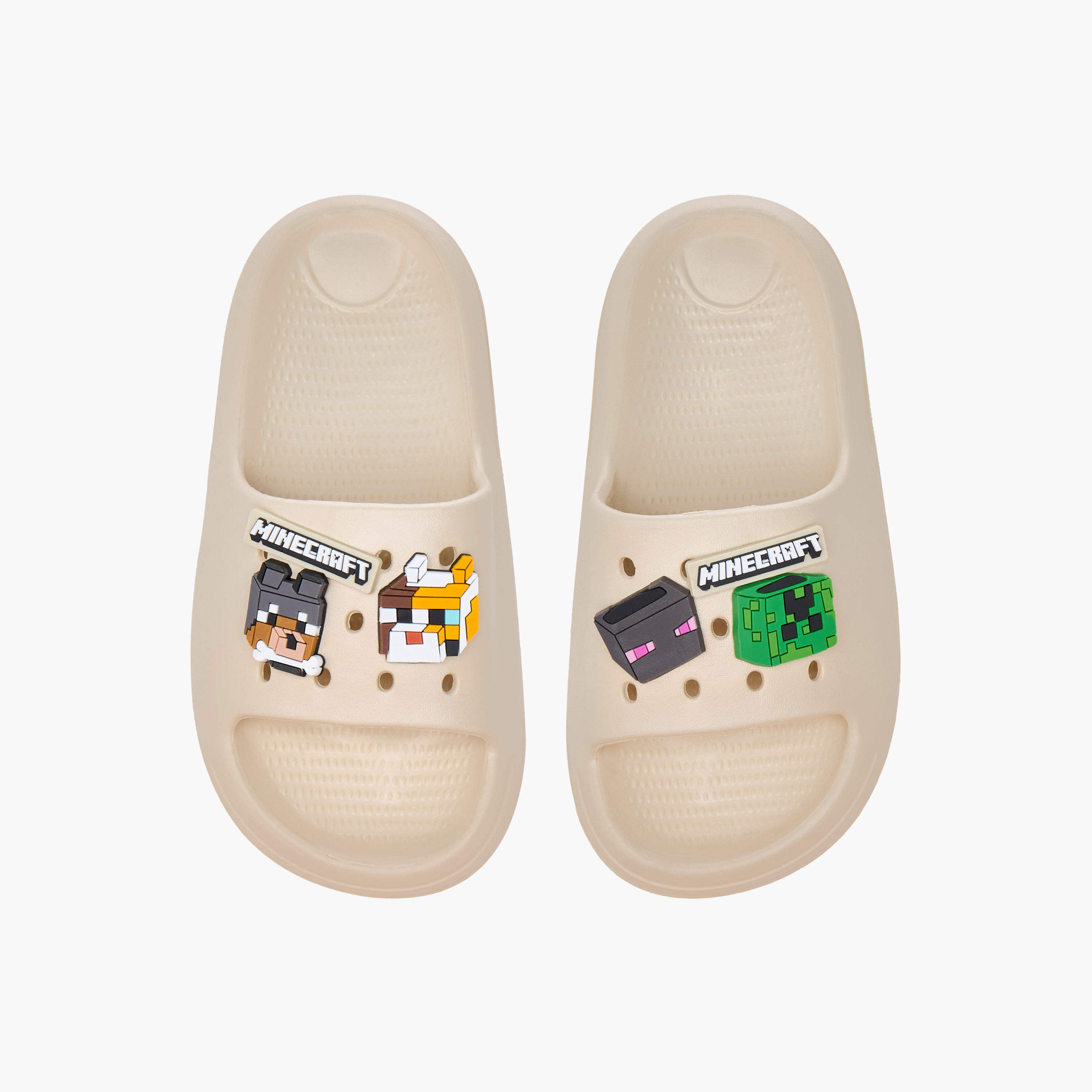 Minecraft Printed Slip-On Slides-boys-shoes-flipflopsandslides-image-1